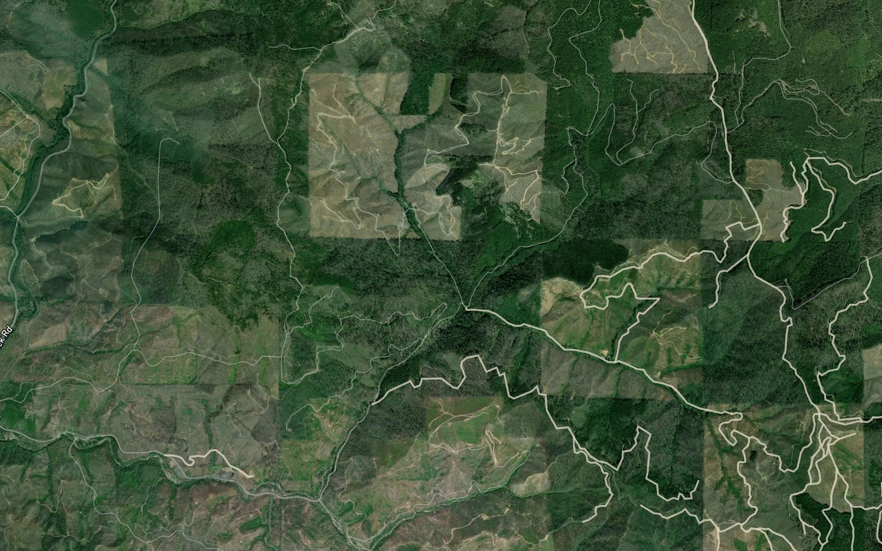 Satellite map of the Ravel Creek
