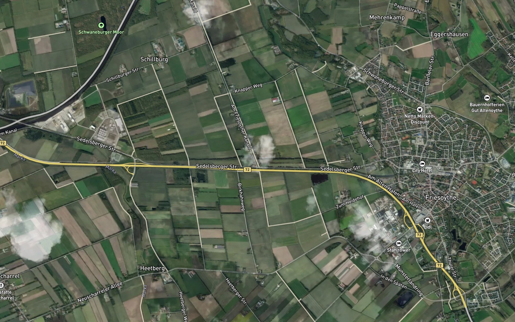 Satellite map of the Friesoyther Kanal