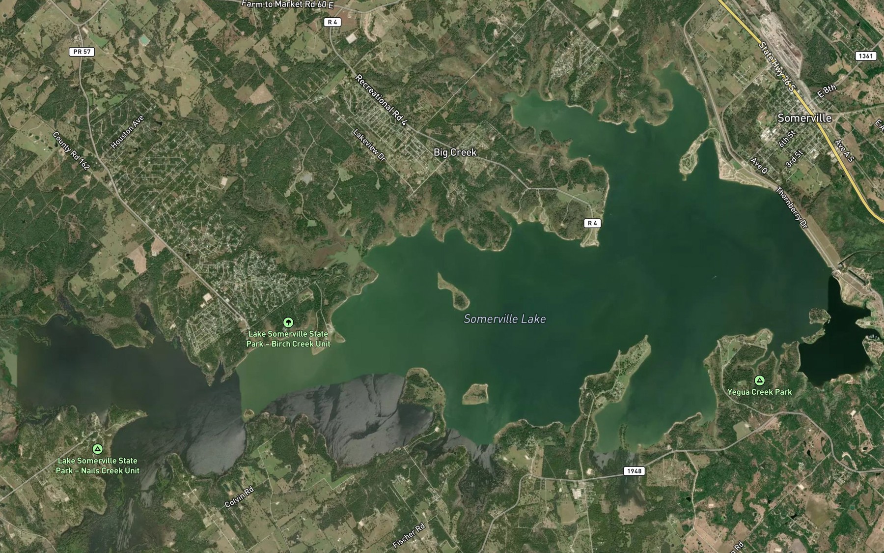 Satellite map of the Sandy Branch