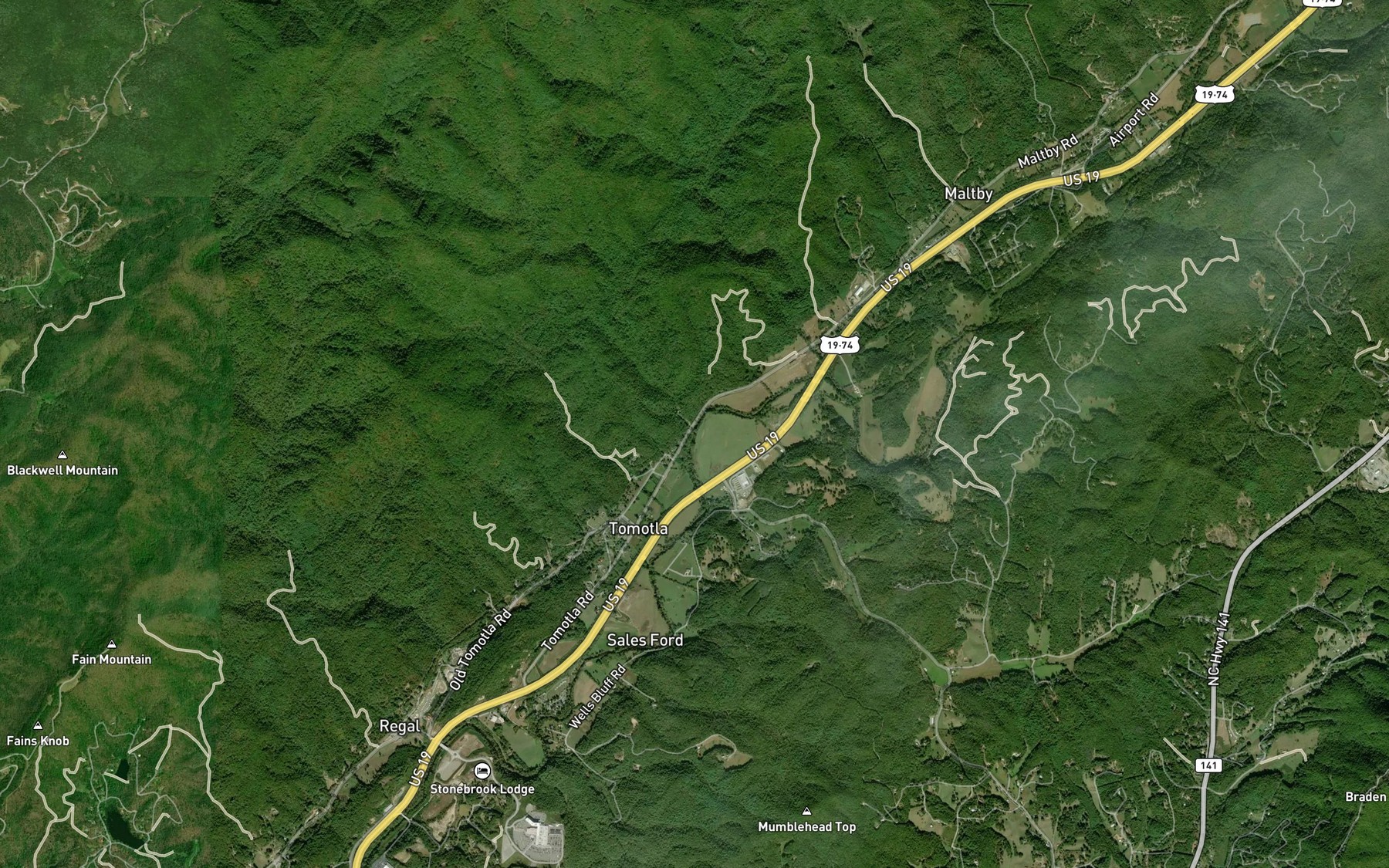 Satellite map of the Hayes Mill Creek