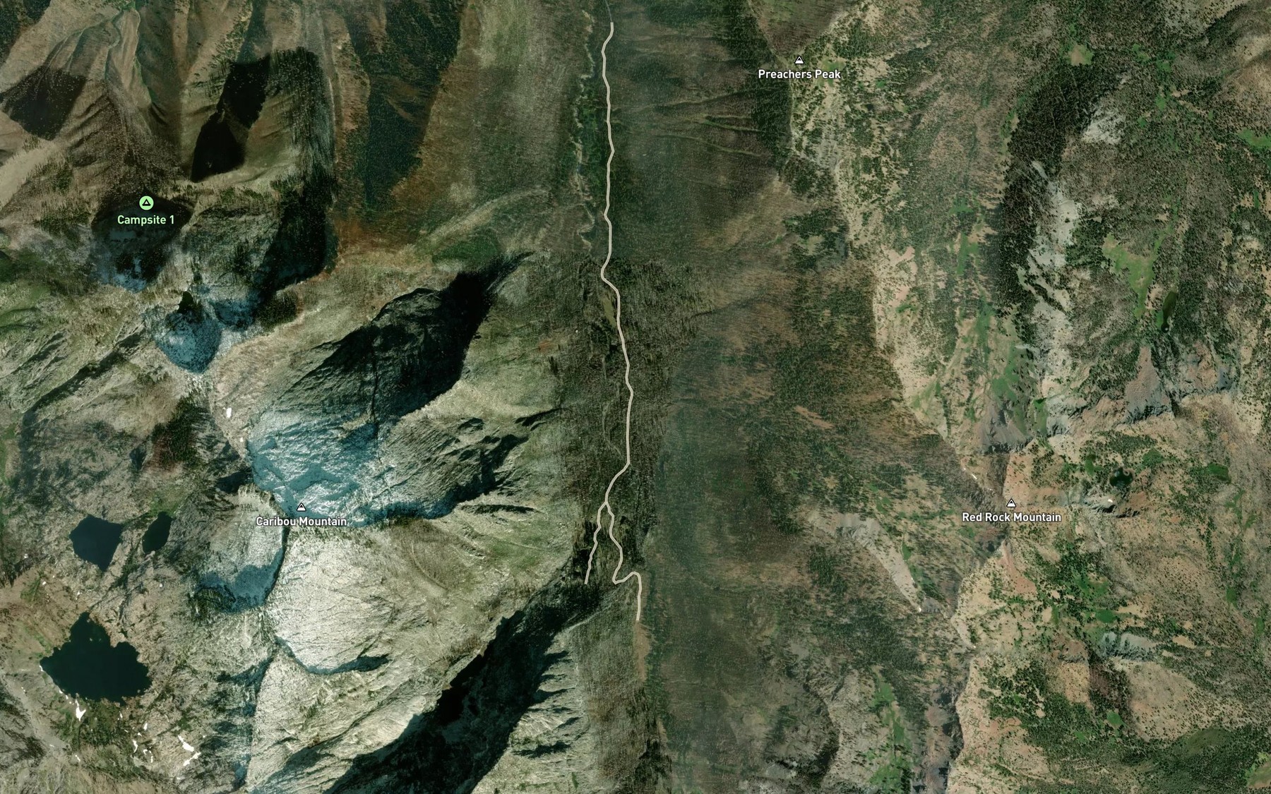 Satellite map of the Gulick Creek