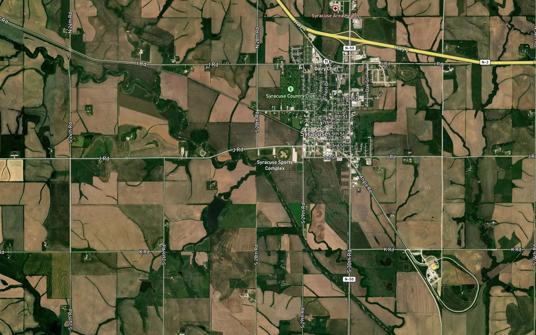 Satellite map of the Ziegler Creek