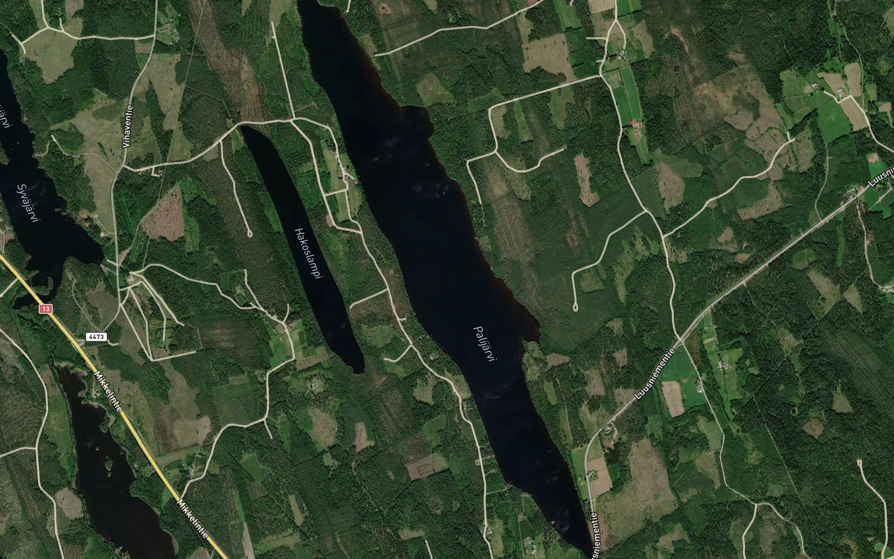 Satellite map of the Palijarvi