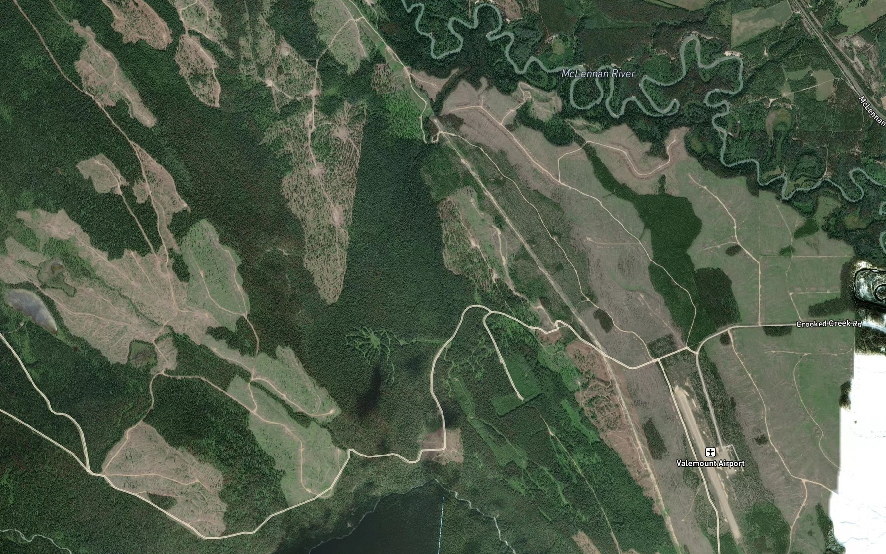 Satellite map of the Hogan Creek