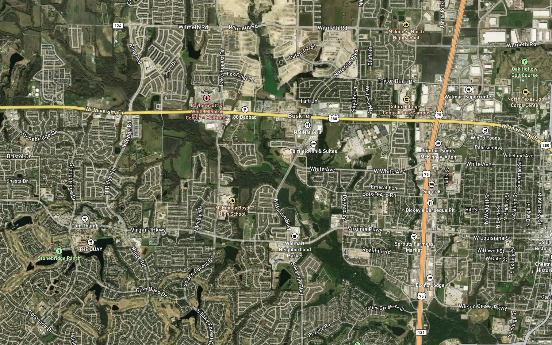 Satellite map of the Franklin Branch
