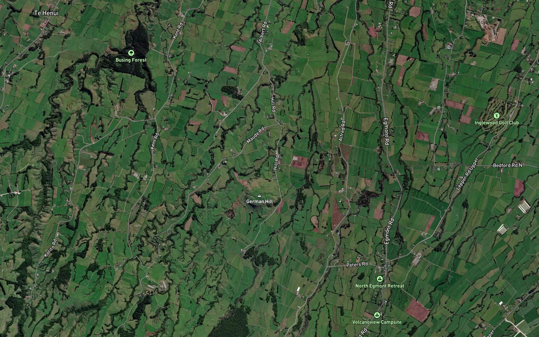 Satellite map of the Kai Auahi Stream