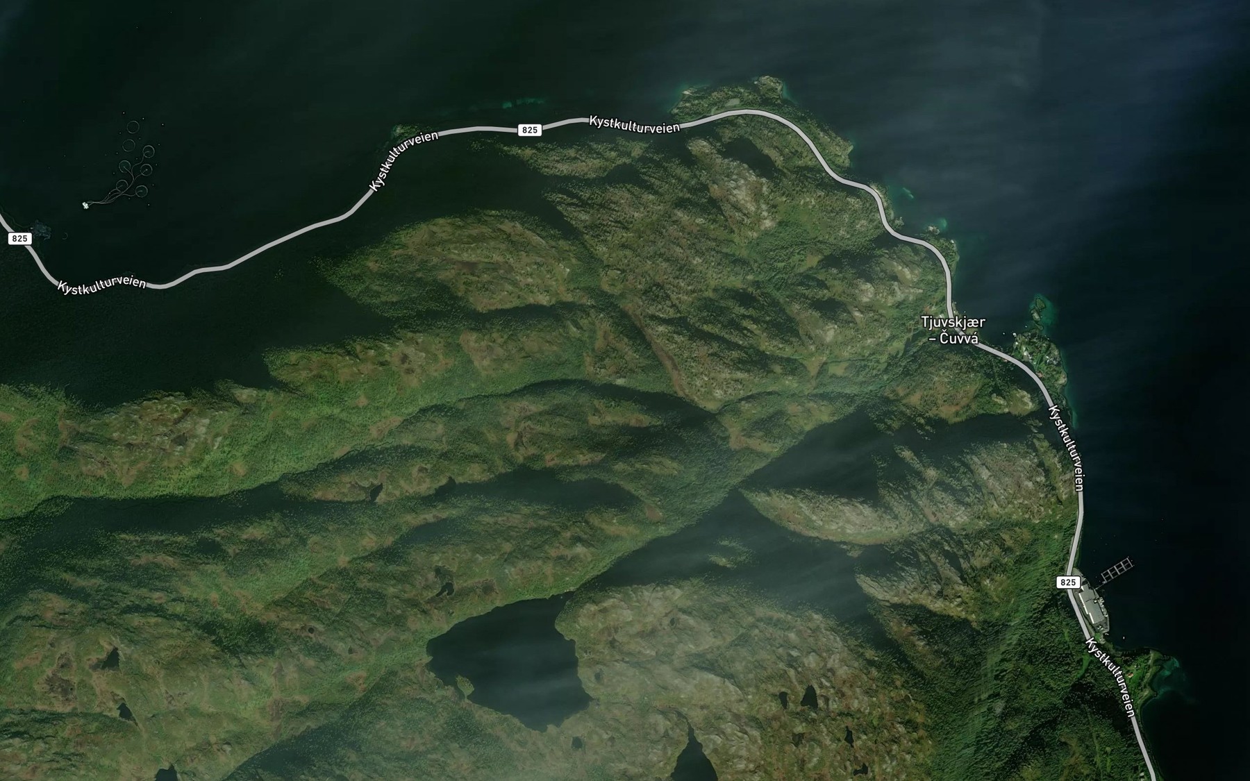 Satellite map of the Ytterelva