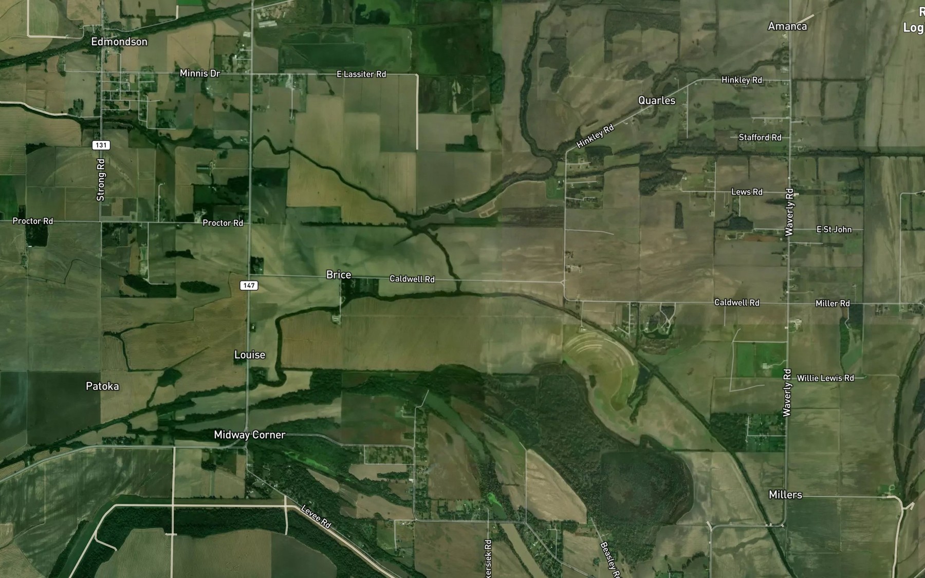 Satellite map of the Decker Bayou