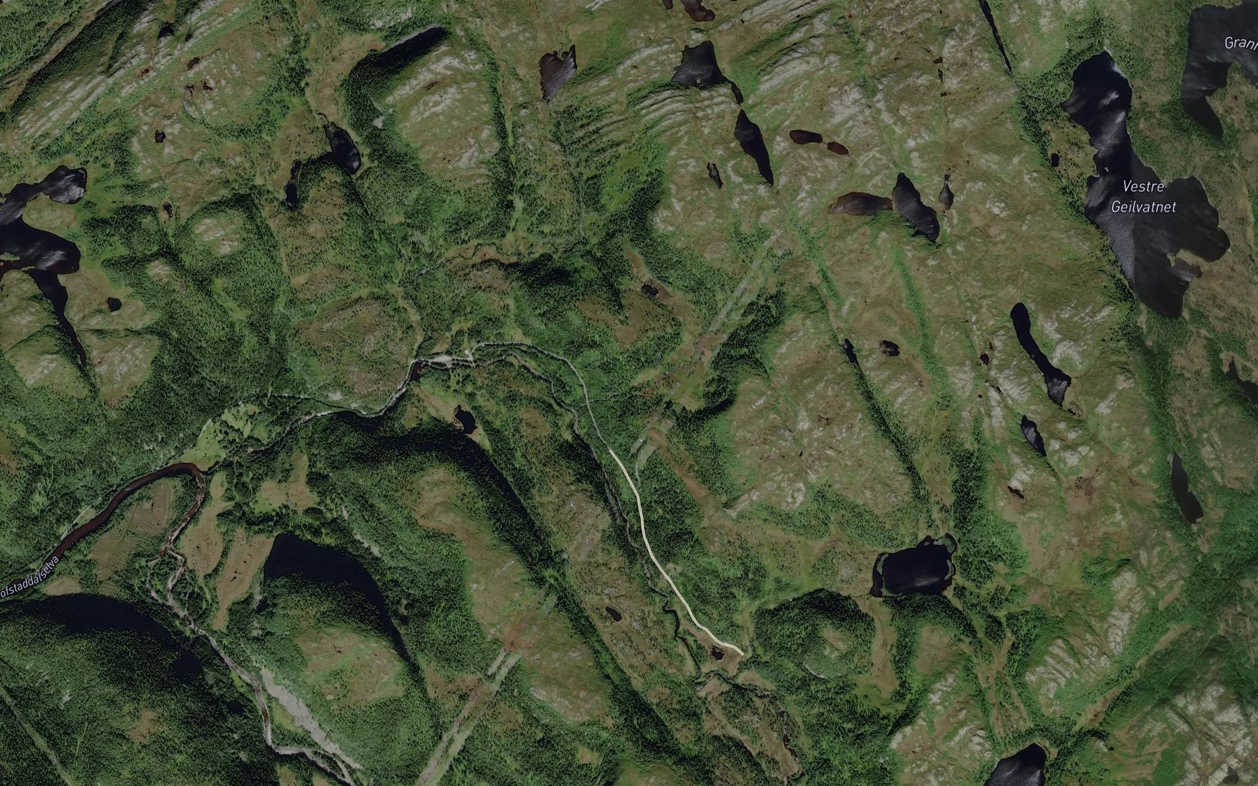 Satellite map of the Hestlibekken