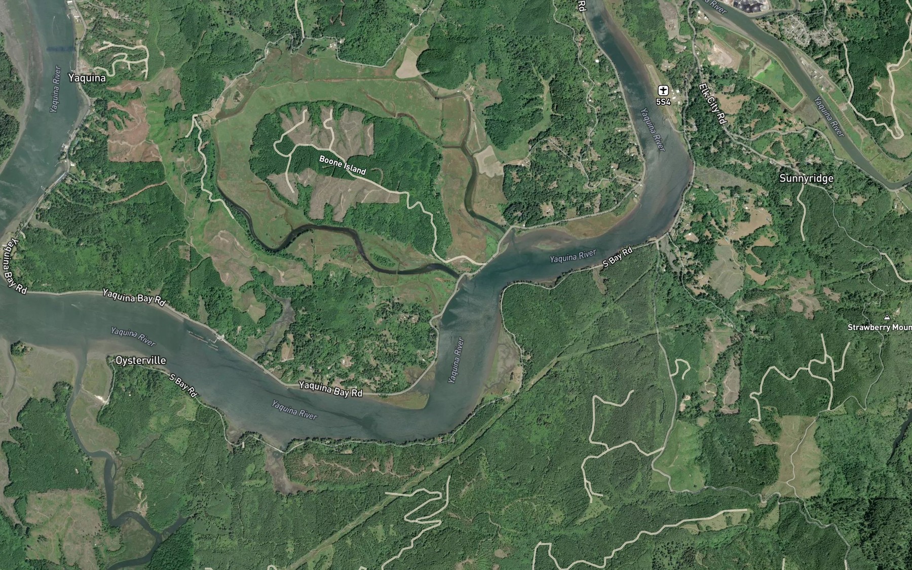 Satellite map of the Boone Slough