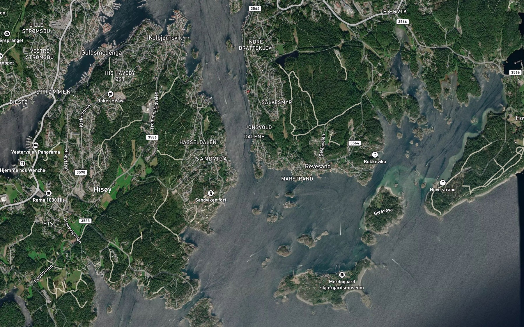 Satellite map of the Ytterbukta