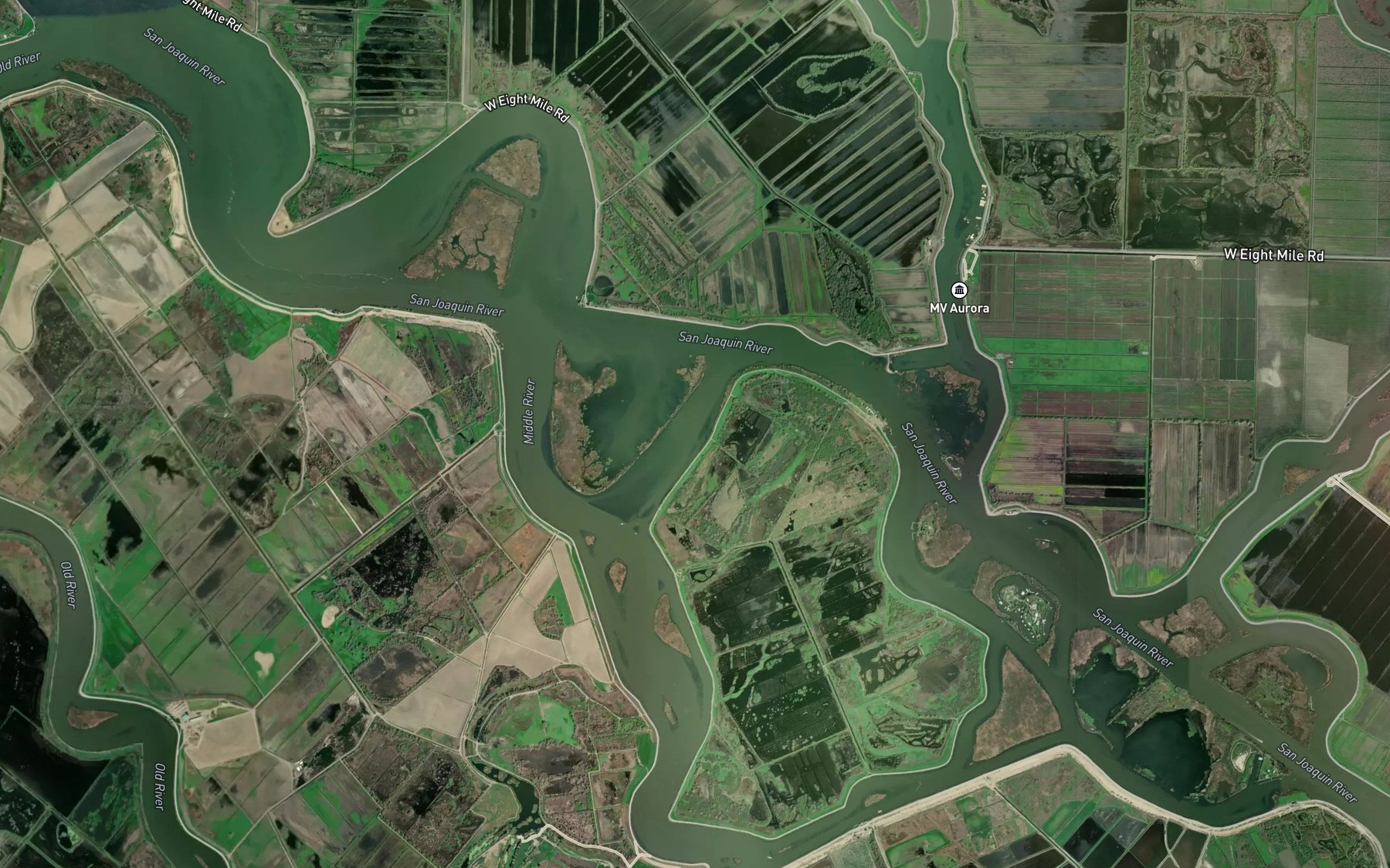 Satellite map of the Three River Reach