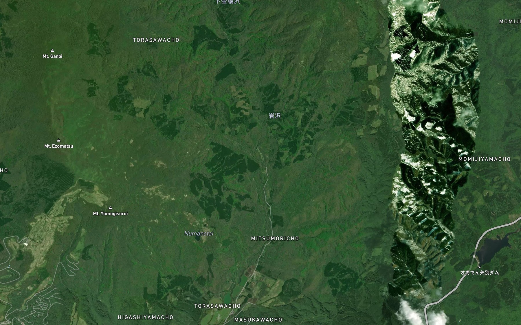 Satellite map of the Torasawa Gawa