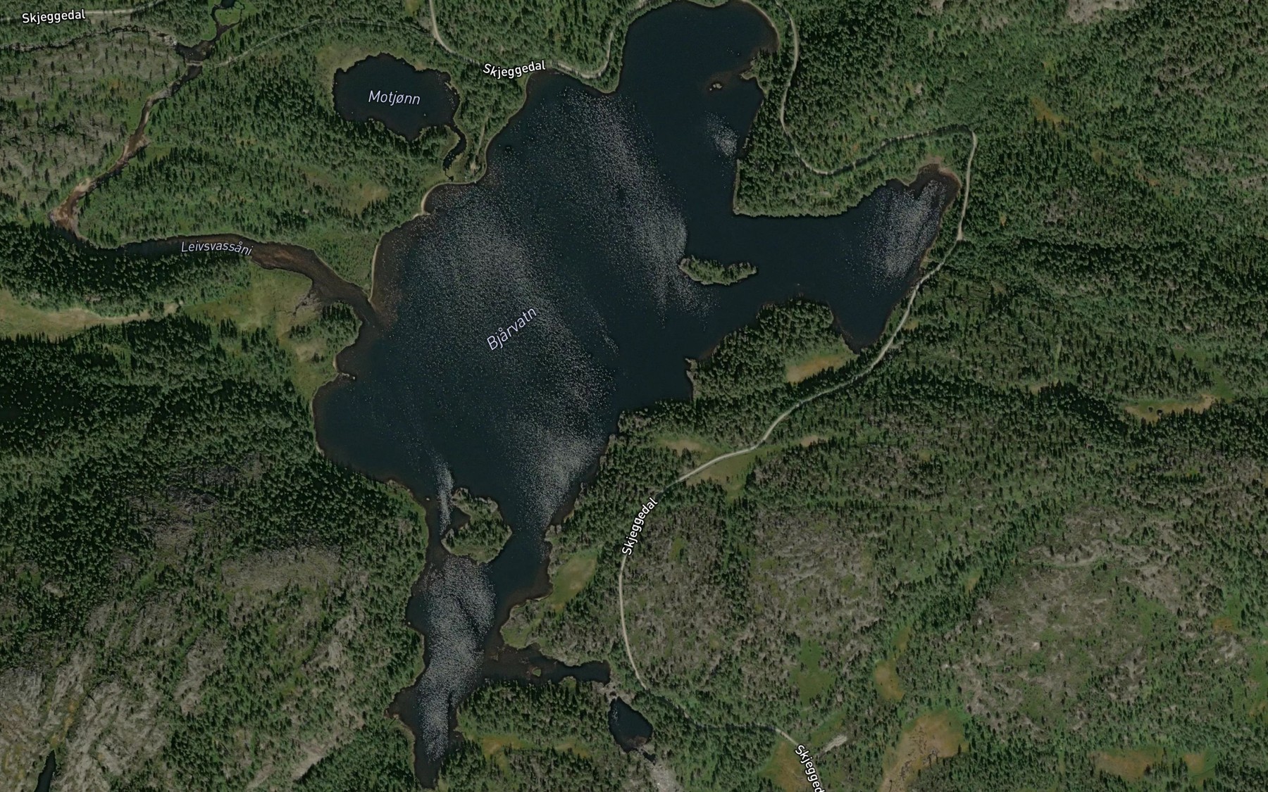 Satellite map of the Bjarvatn