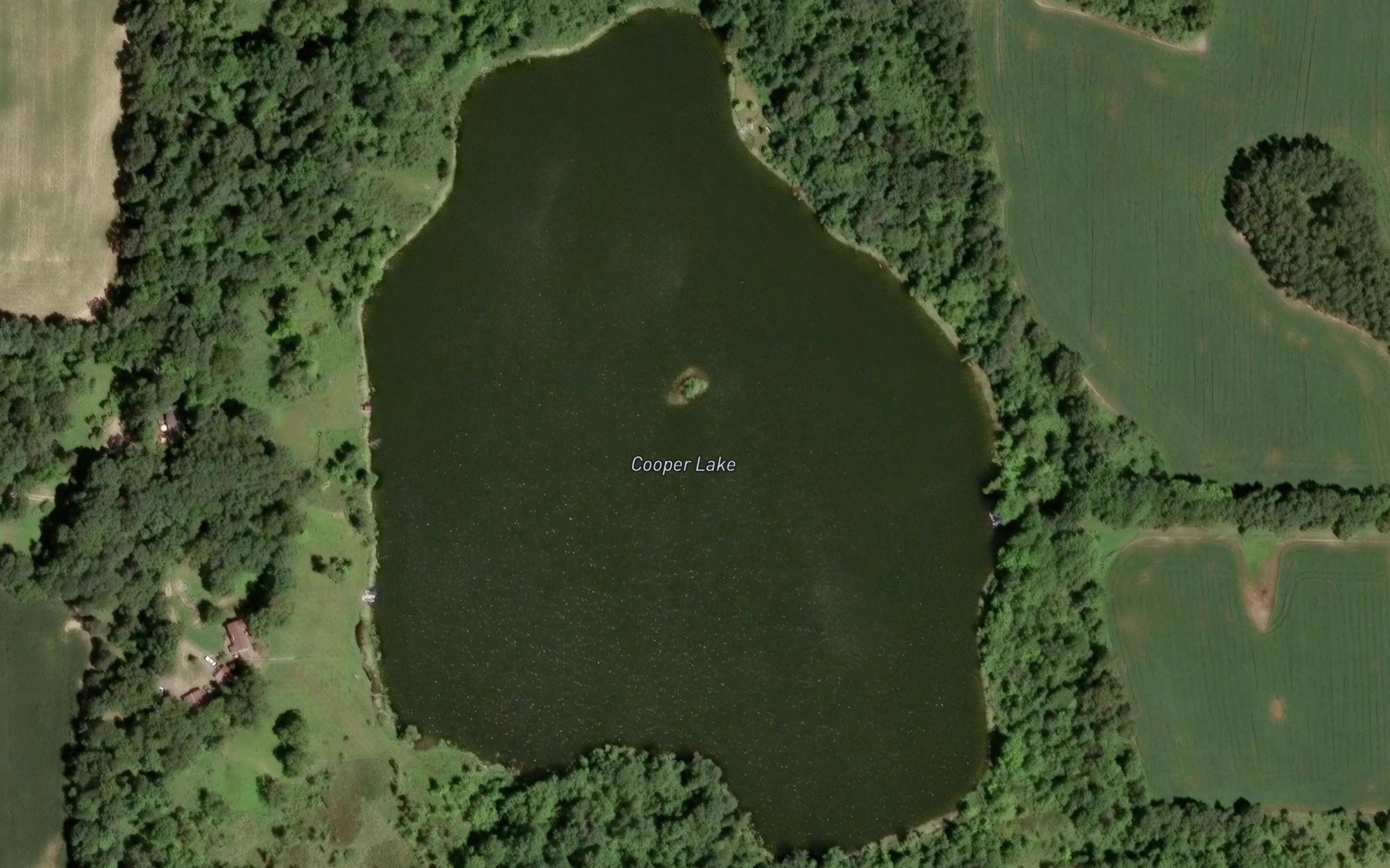 Satellite map of the Cooper Lake