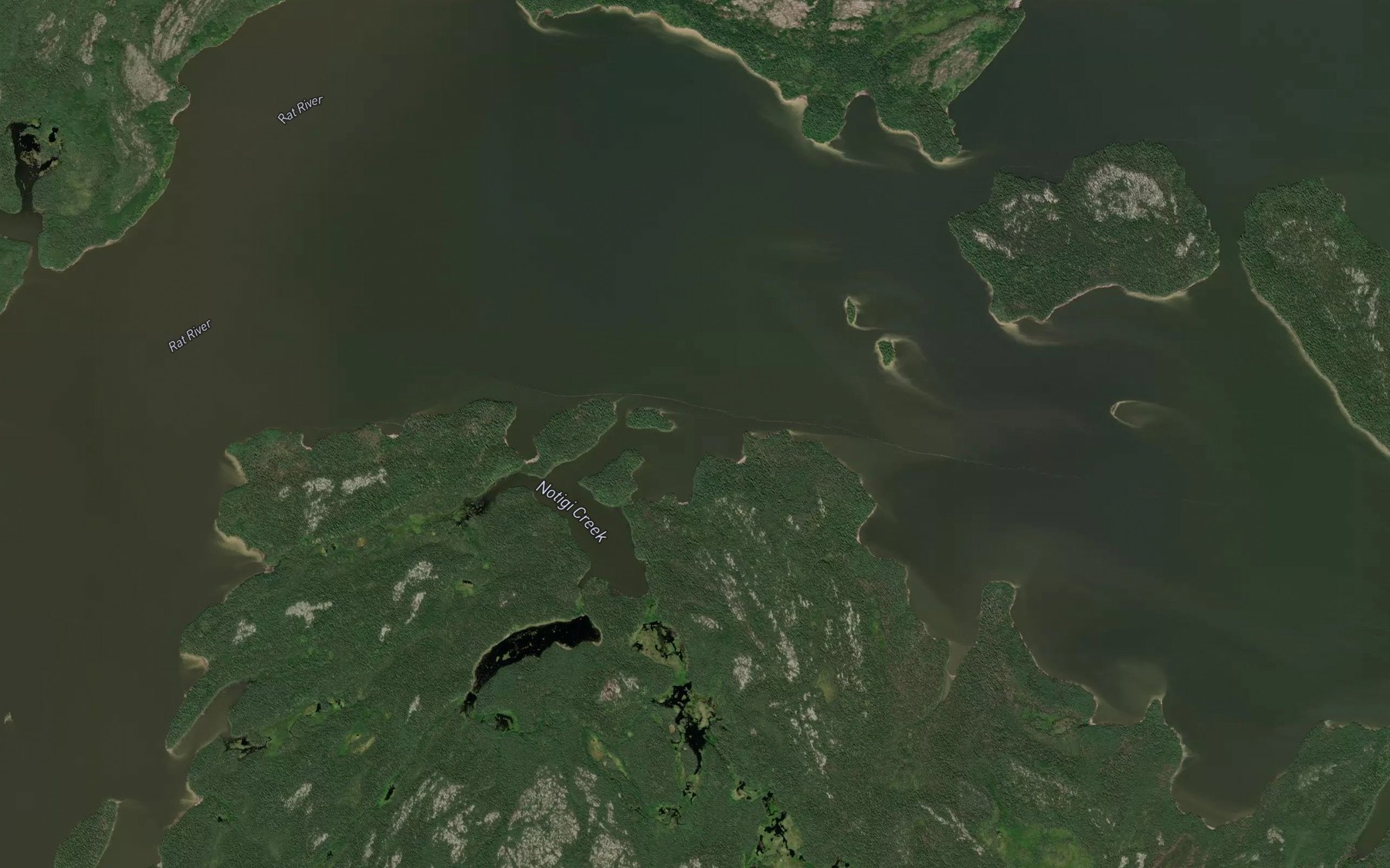 Satellite map of the Notigi Creek