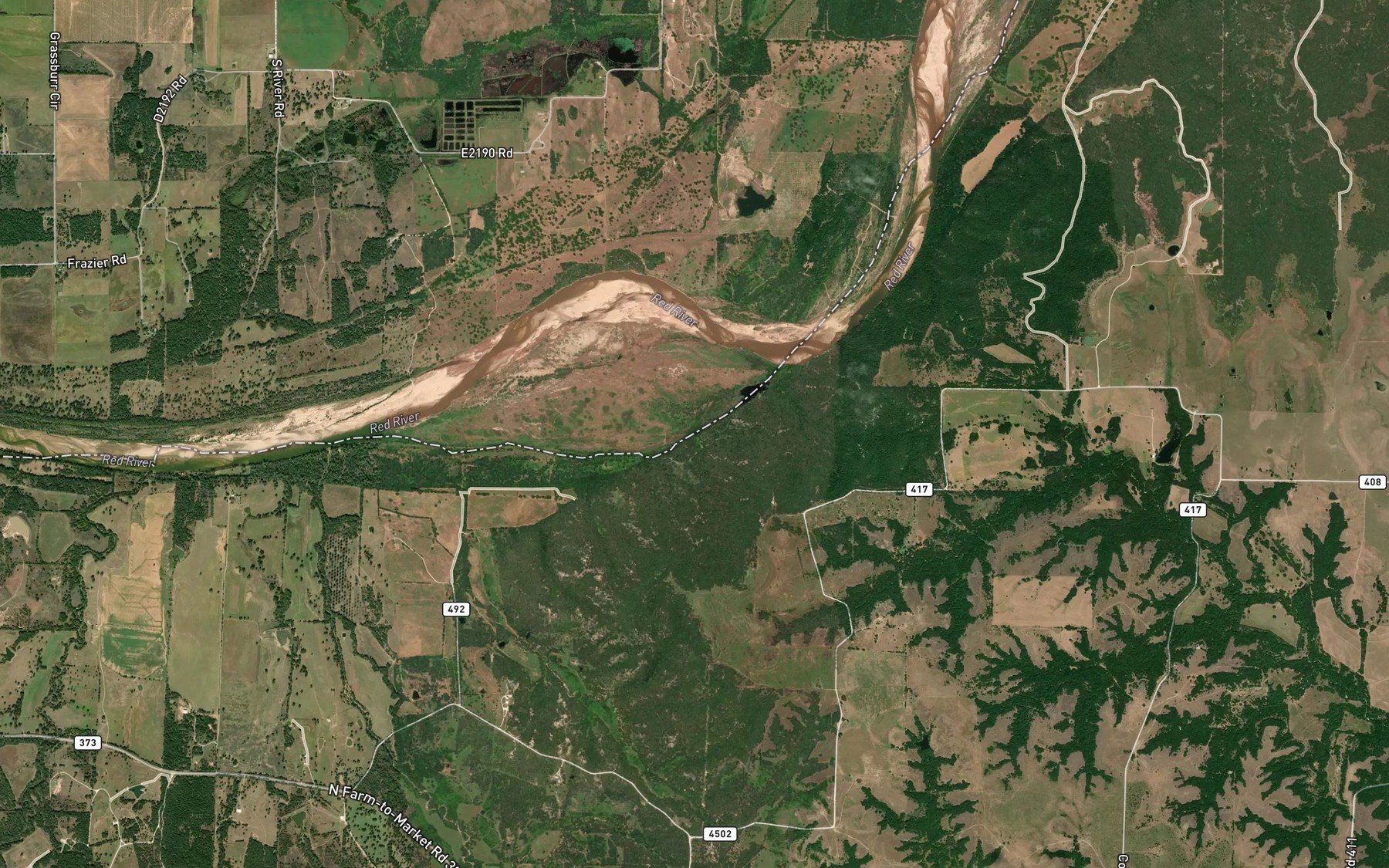 Satellite map of the Valley Creek