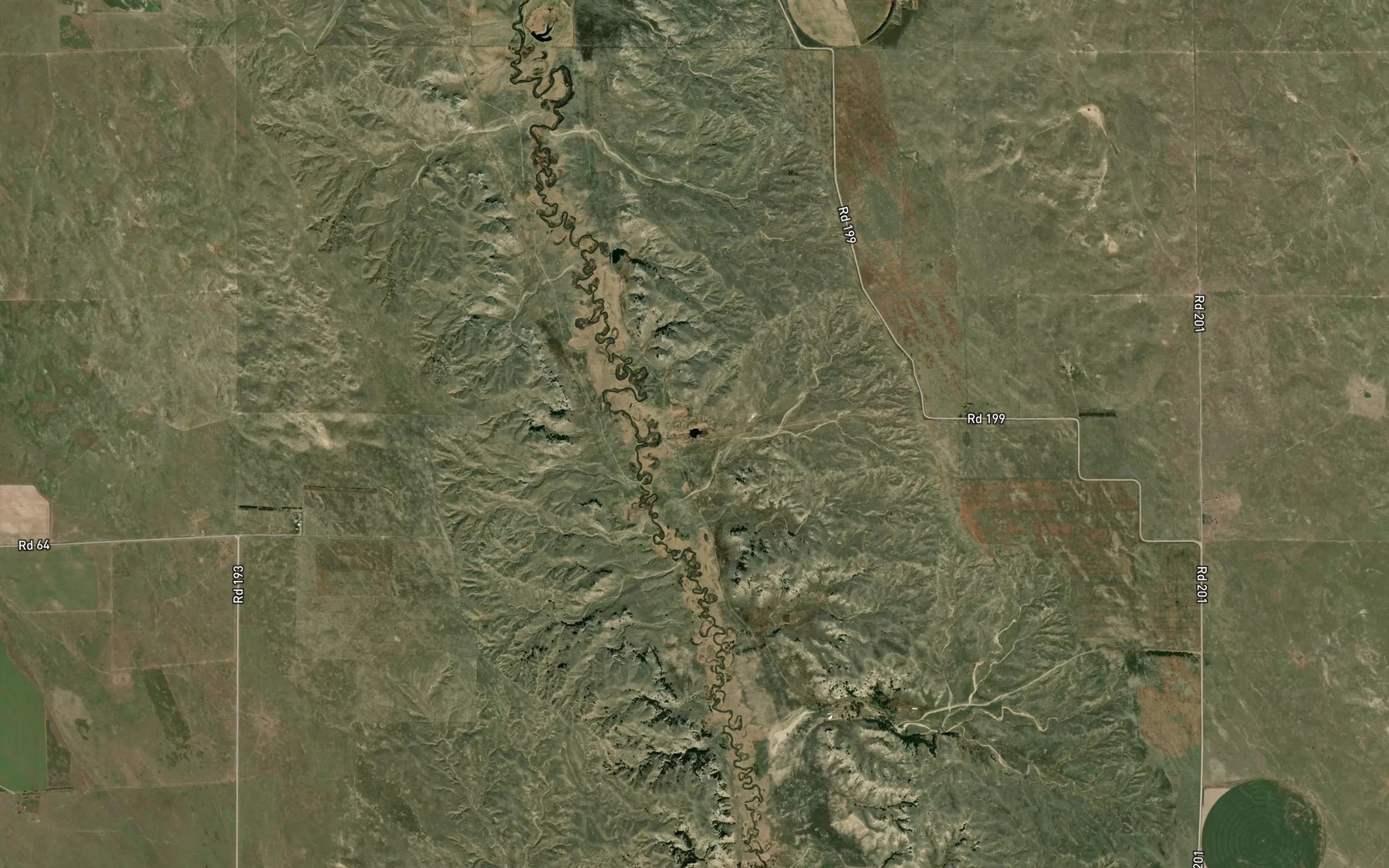 Satellite map of the Dugout Spring