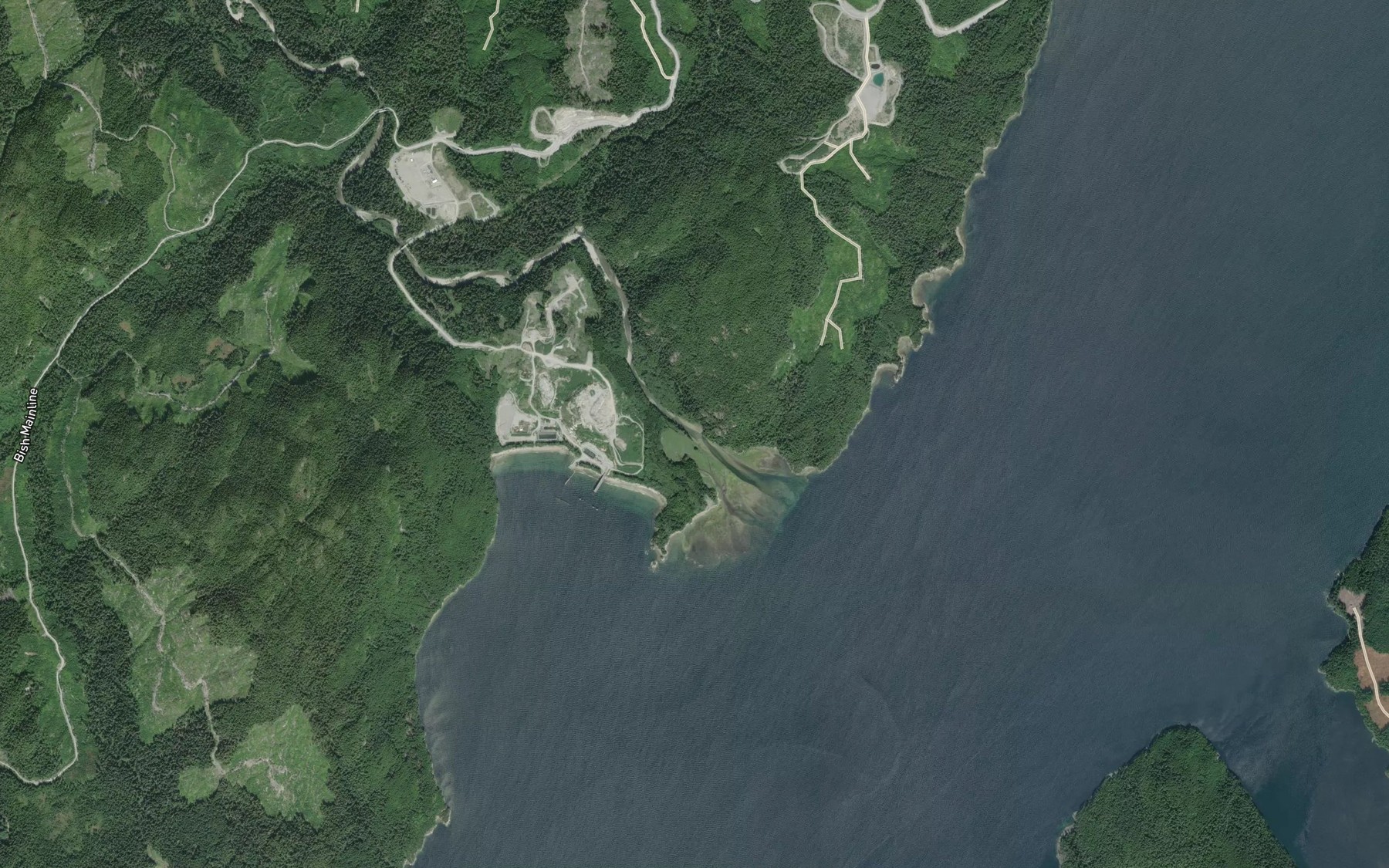 Satellite map of the Bish Creek