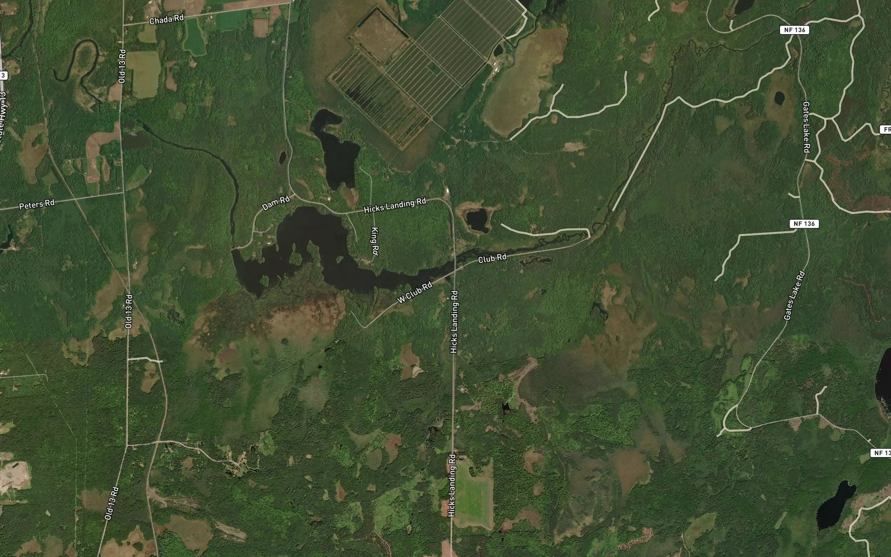 Satellite map of the Hesher Creek