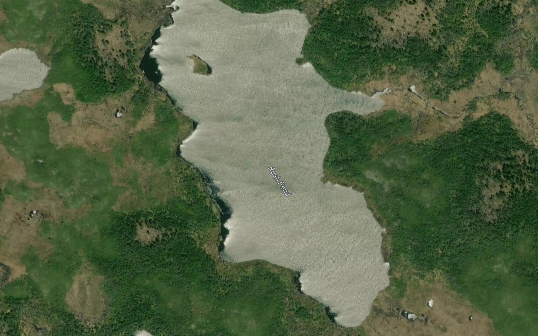 Satellite map of the Rush Pond