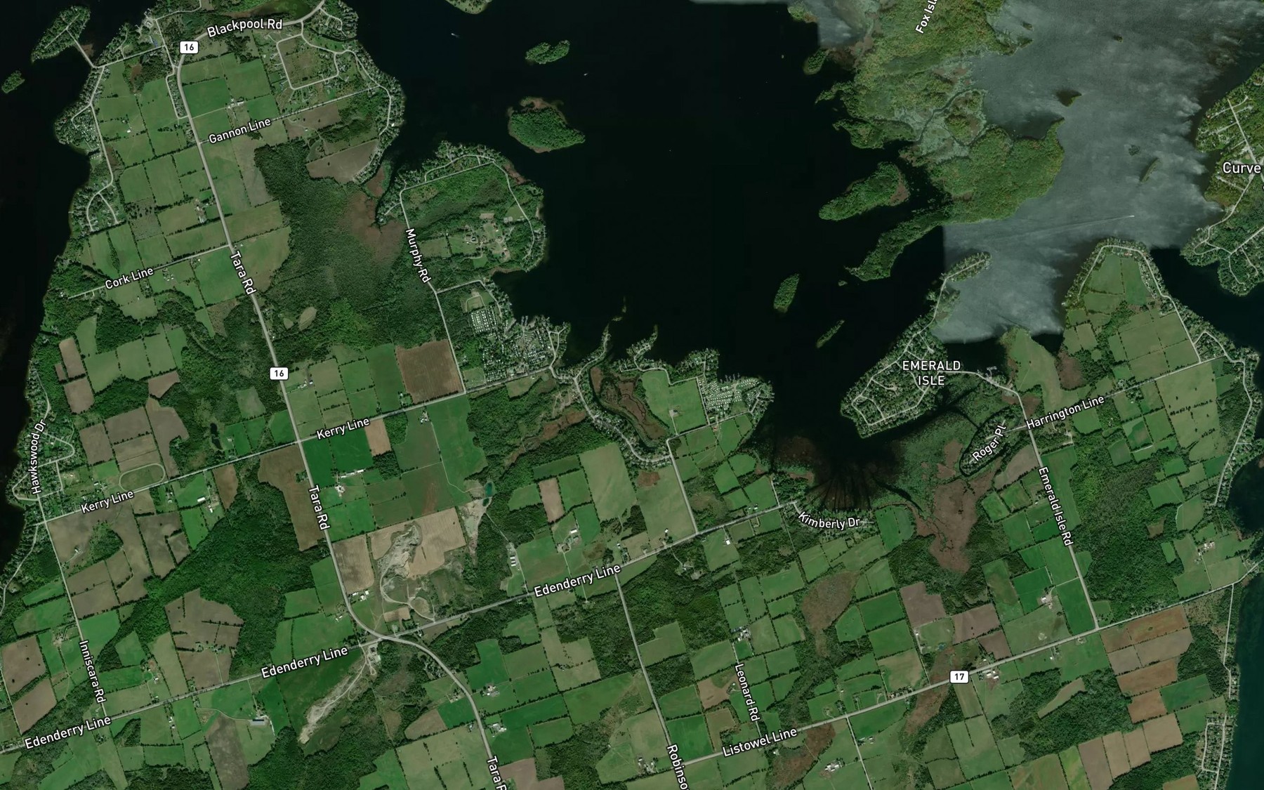 Satellite map of the Young's Cove