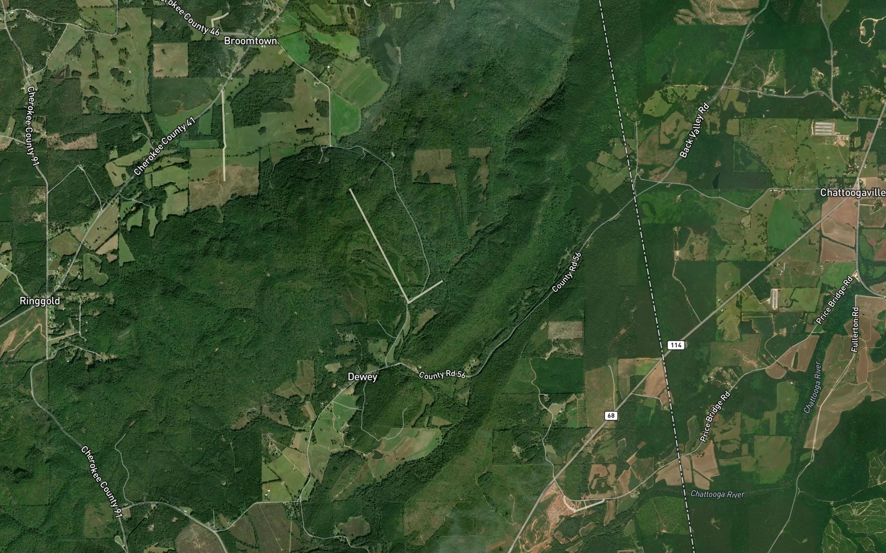 Satellite map of the Panther Creek