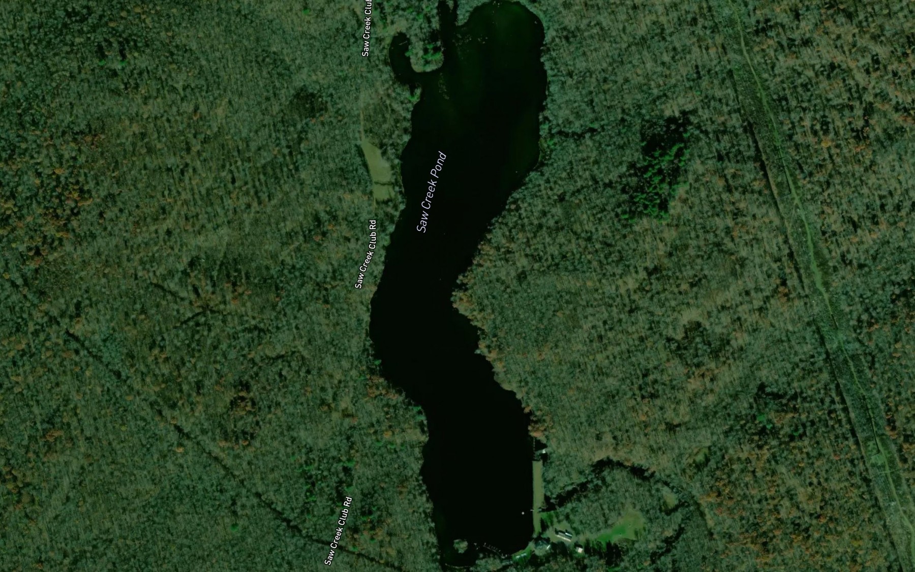 Satellite map of the Saw Creek Pond