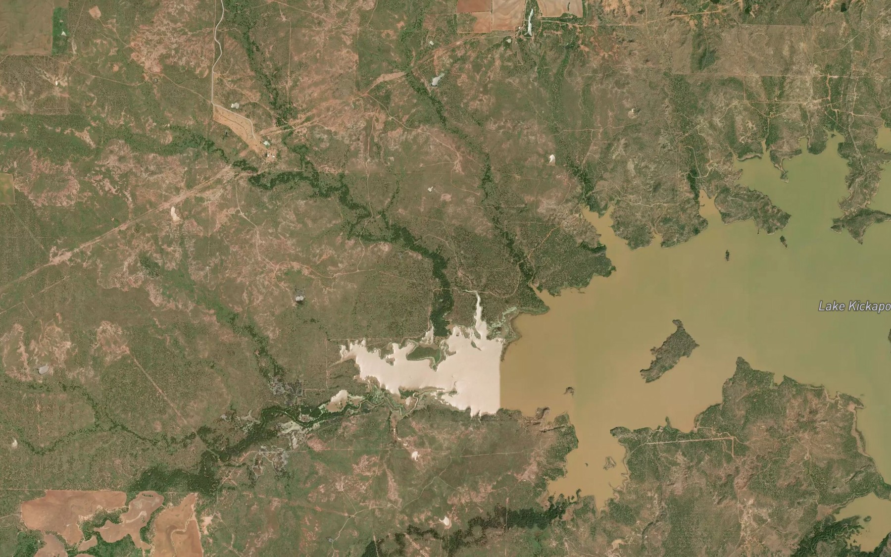 Satellite map of the Slippery Creek