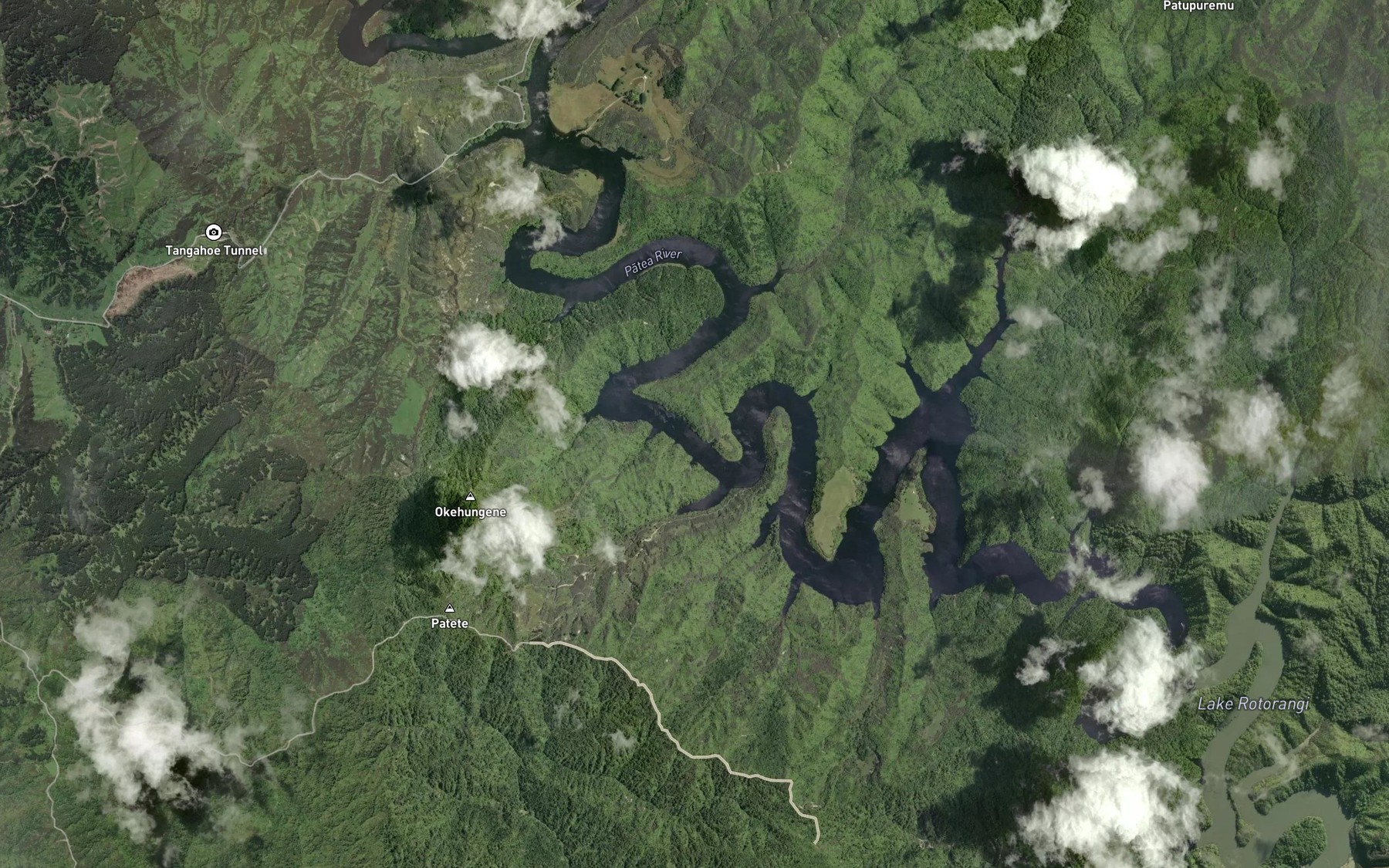 Satellite map of the Lake Rotorangi