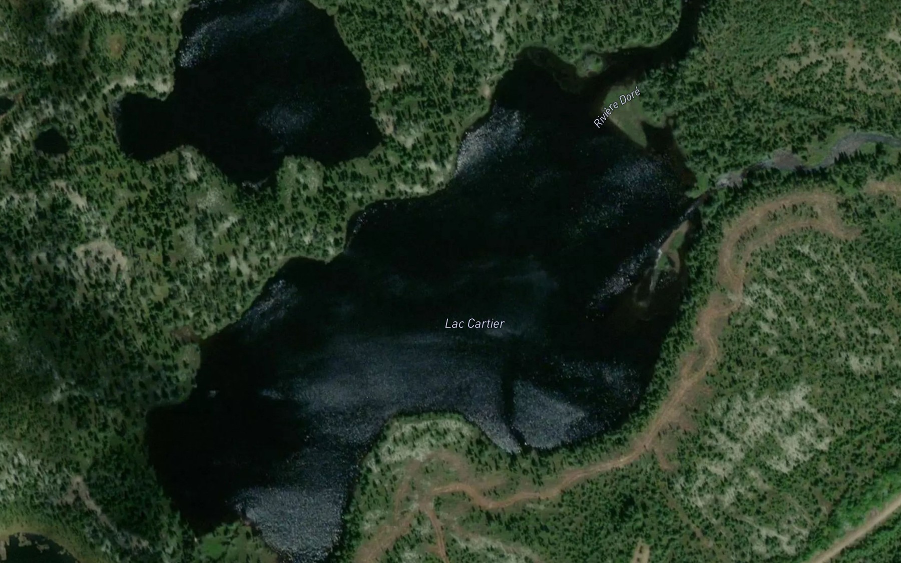 Satellite map of the Lac Cartier