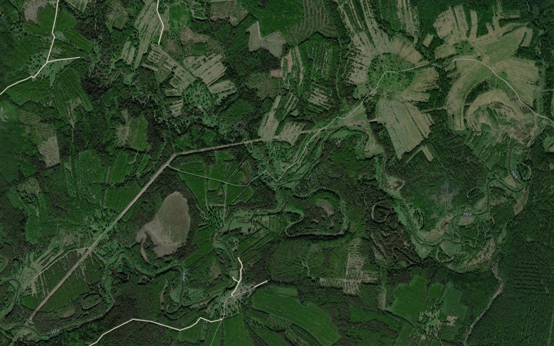 Satellite map of the Pecherda