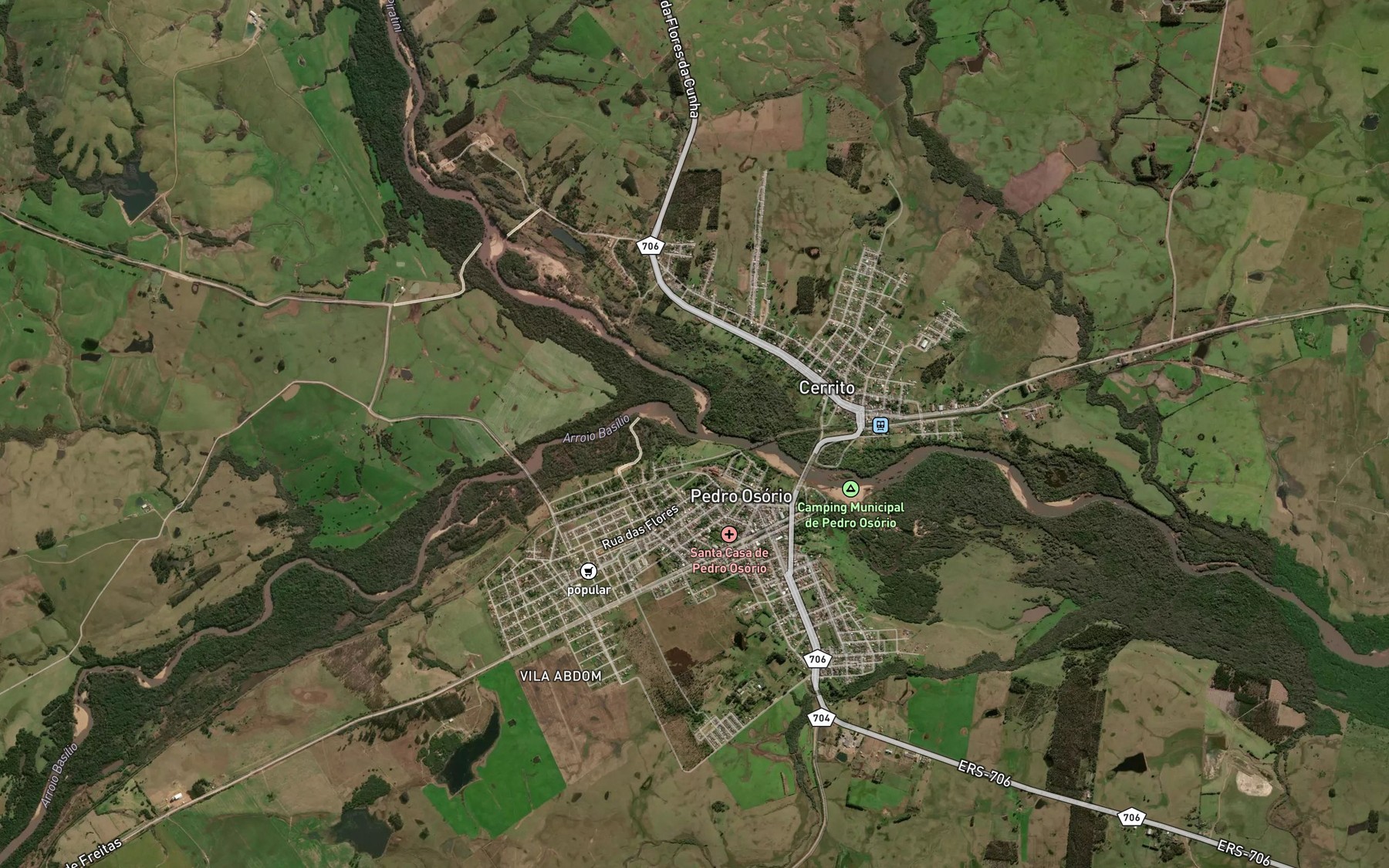 Satellite map of the Arroio do Basilio