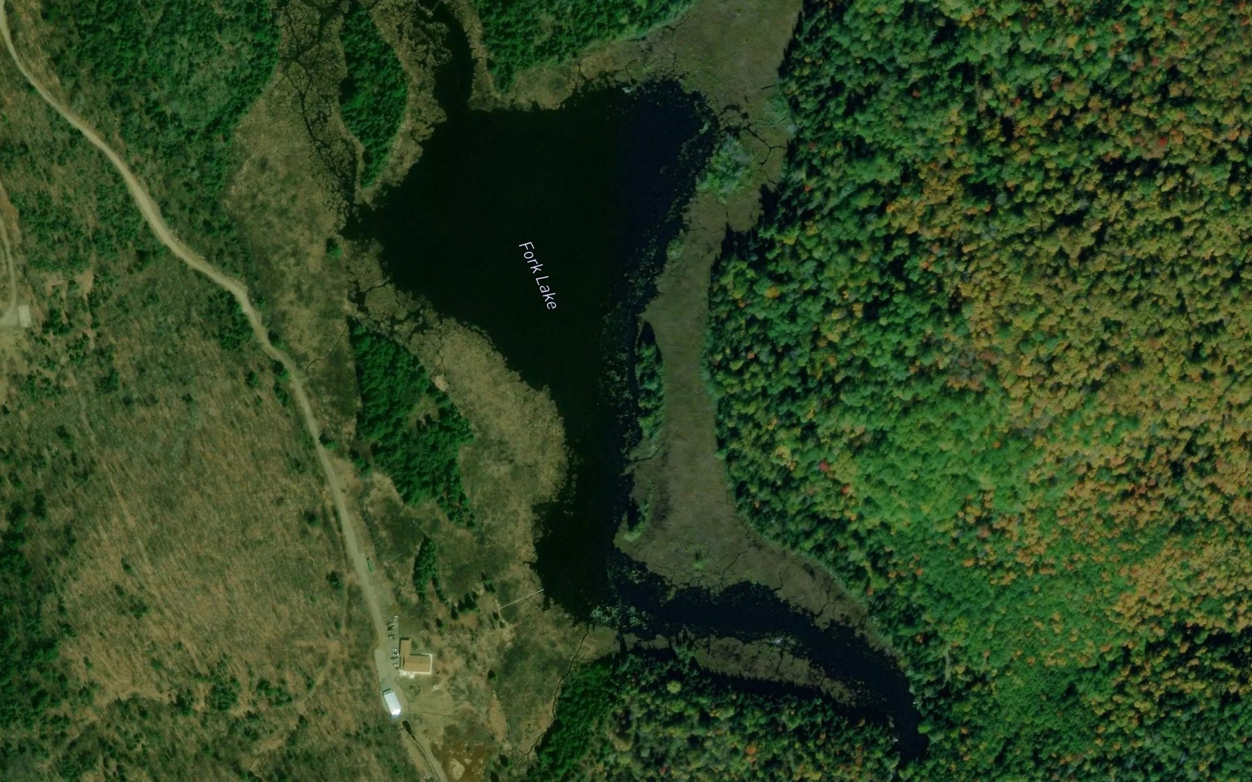 Satellite map of the Fork Lake