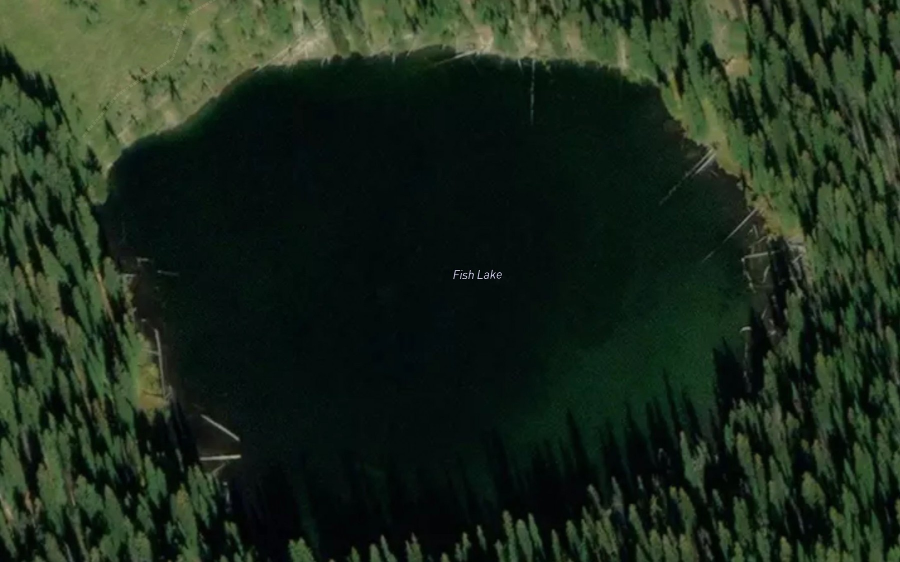 Satellite map of the Fish Lake