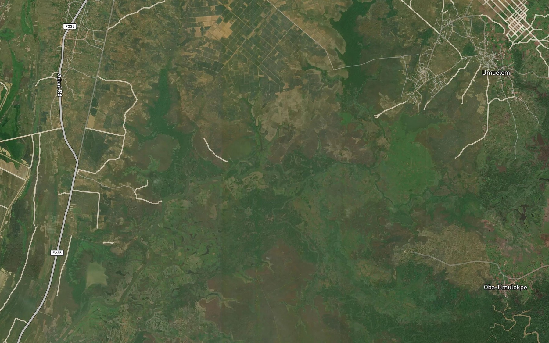 Satellite map of the River Du