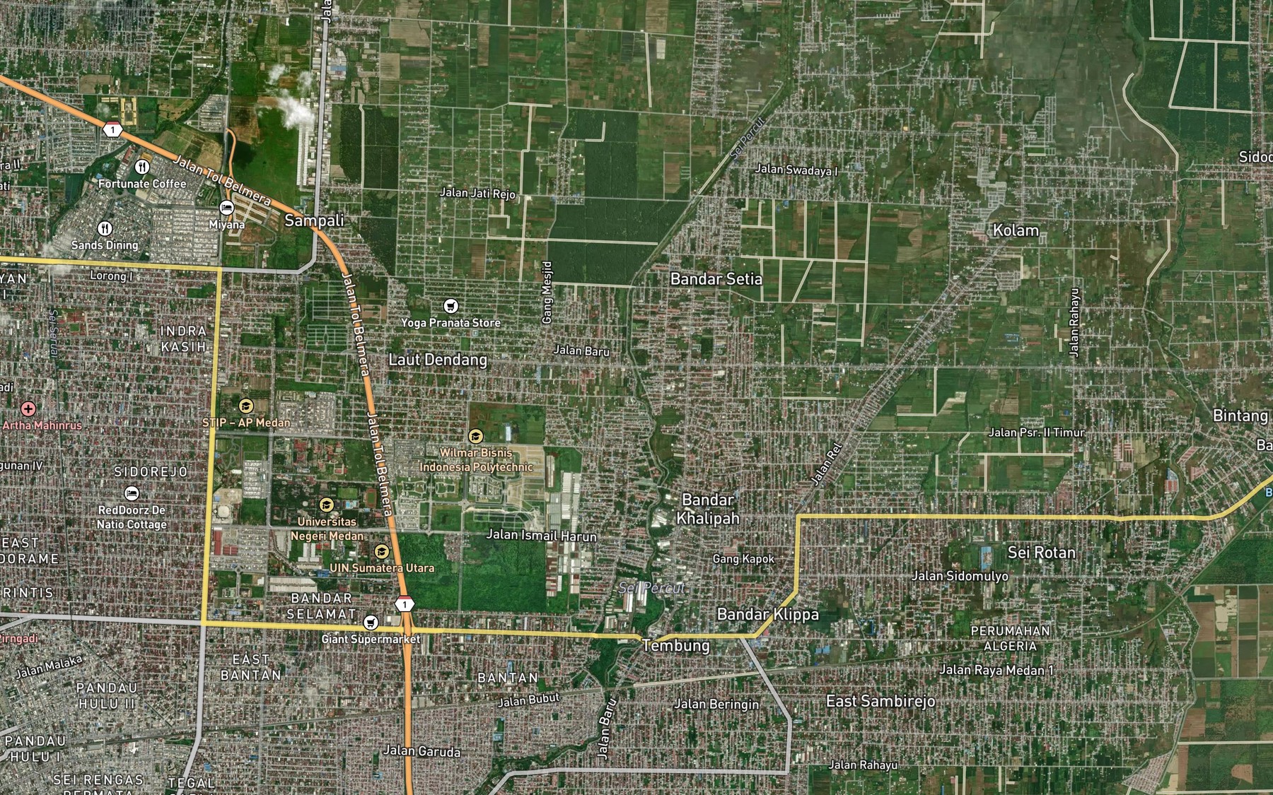 Satellite map of the Sei Tembung