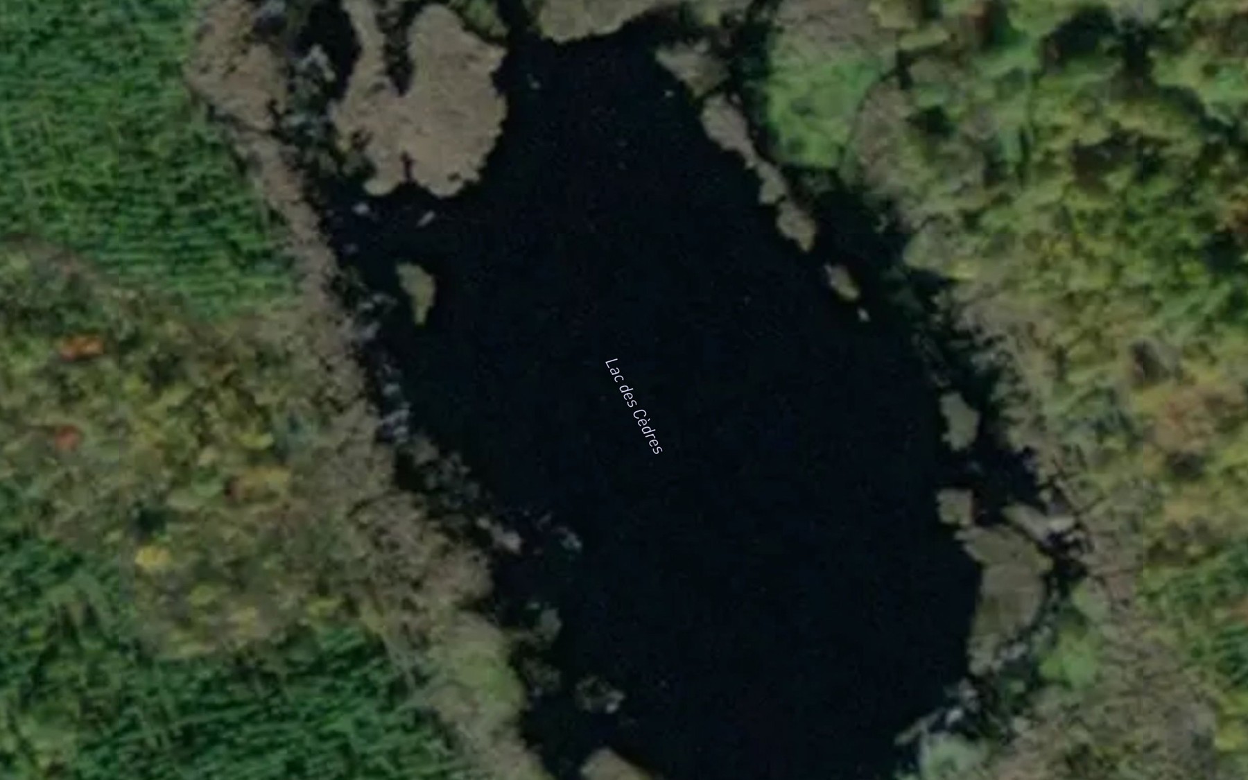 Satellite map of the Lac des Cedres