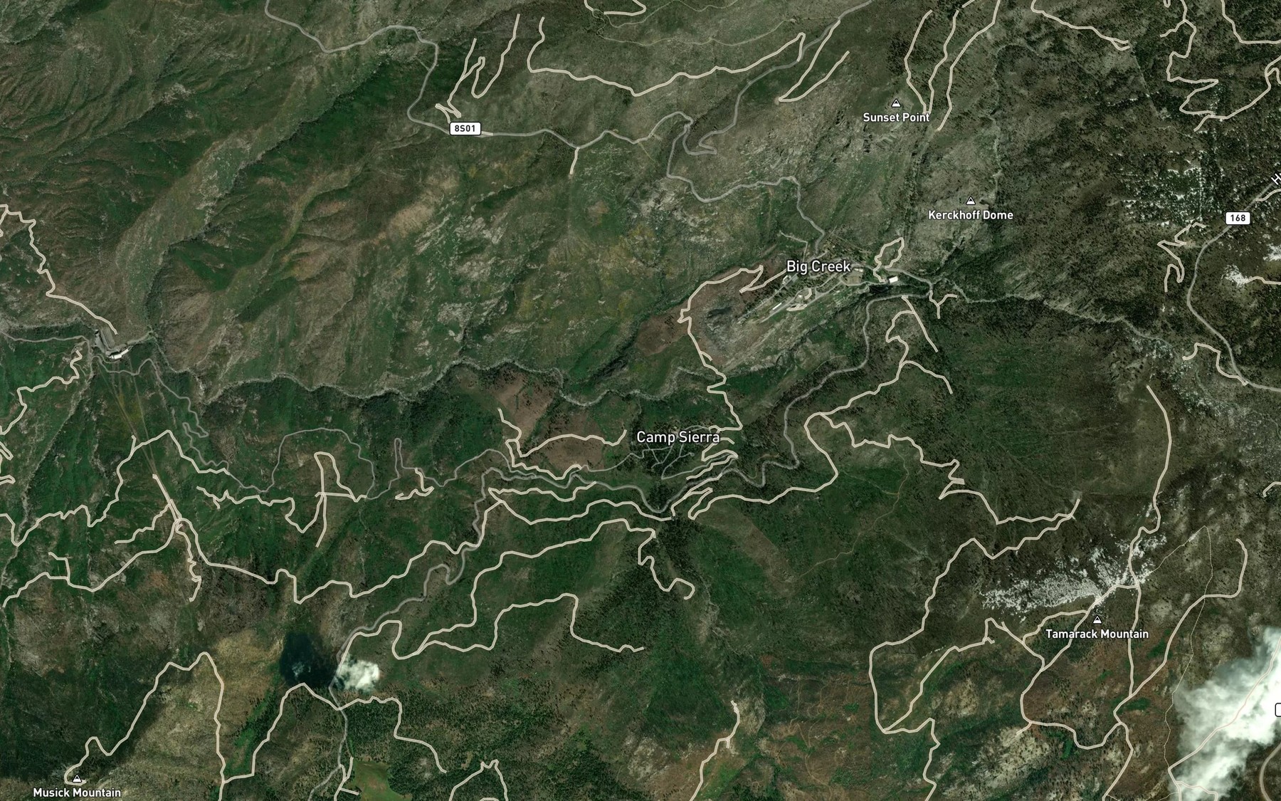 Satellite map of the Balsam Creek