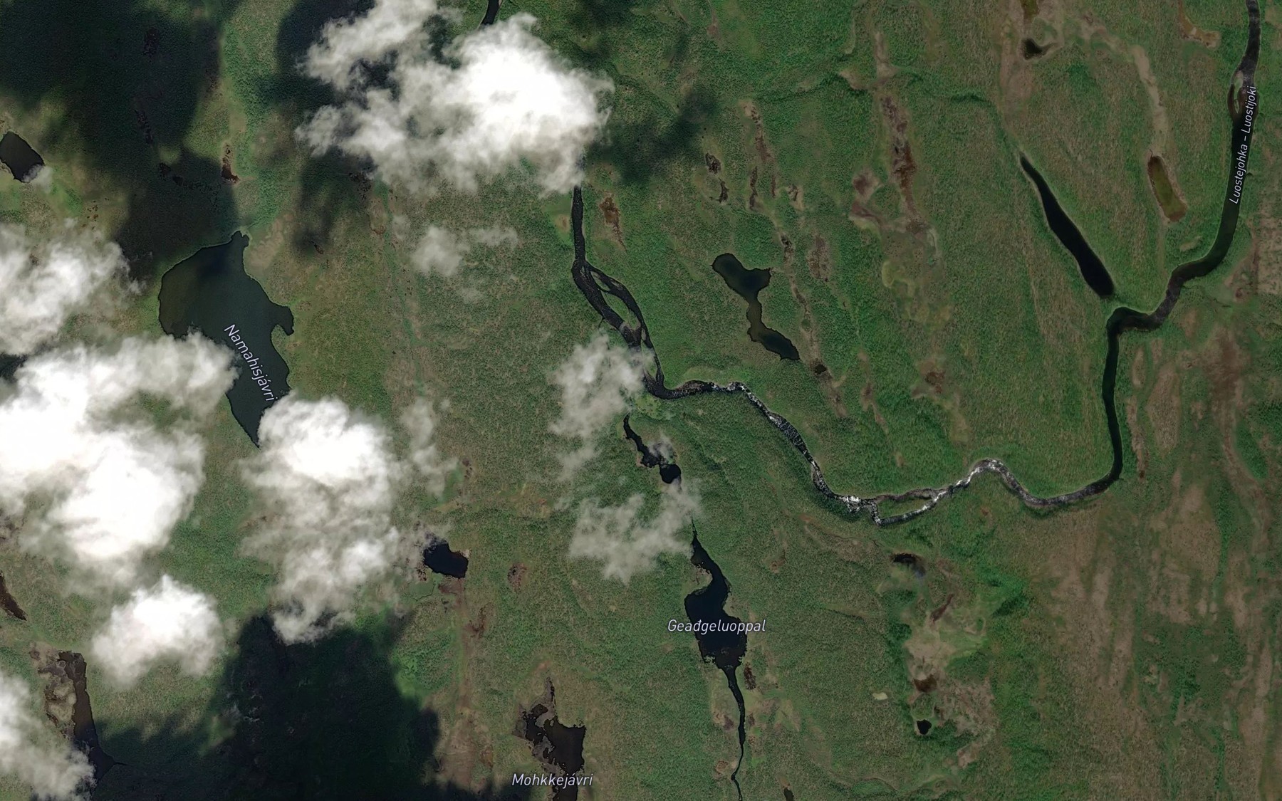 Satellite map of the Geaggejohka