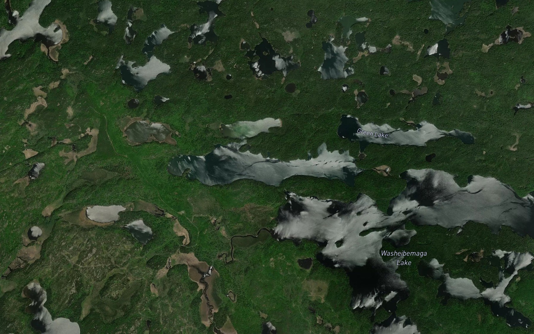 Satellite map of the Kenny Lake