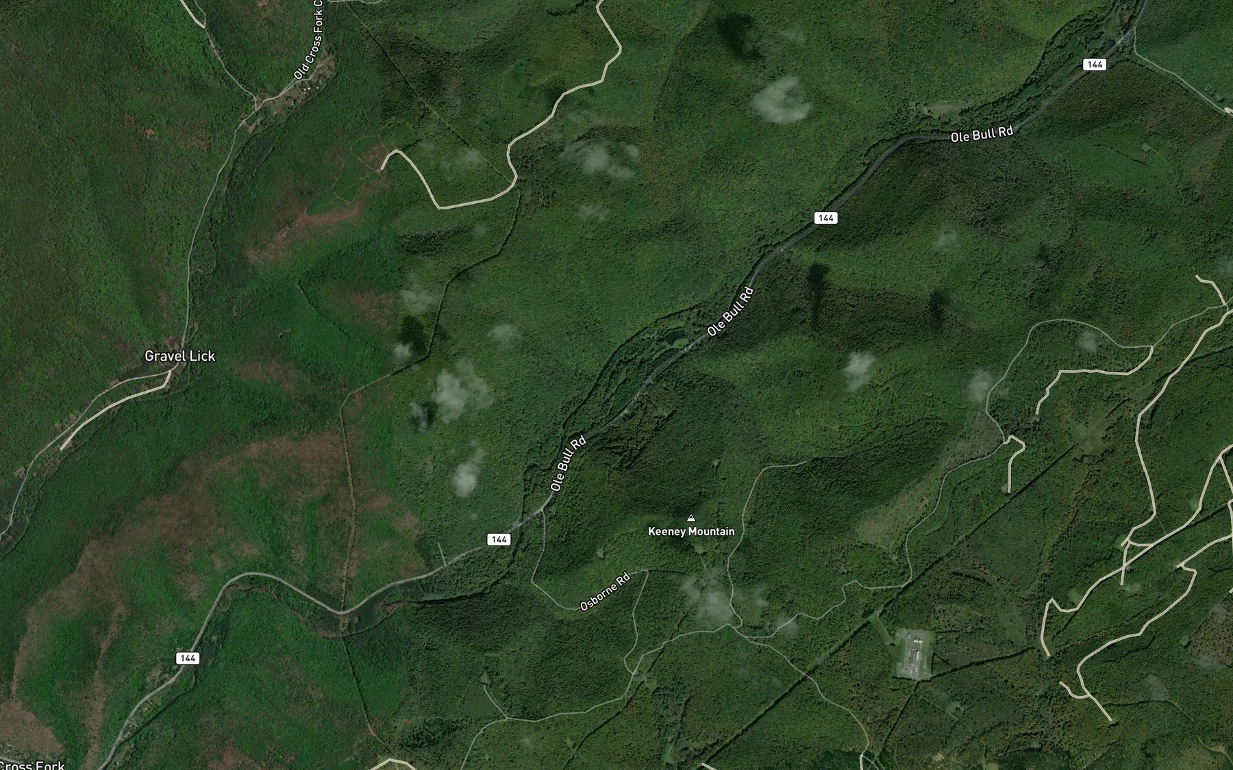 Satellite map of the Laurel Bottom