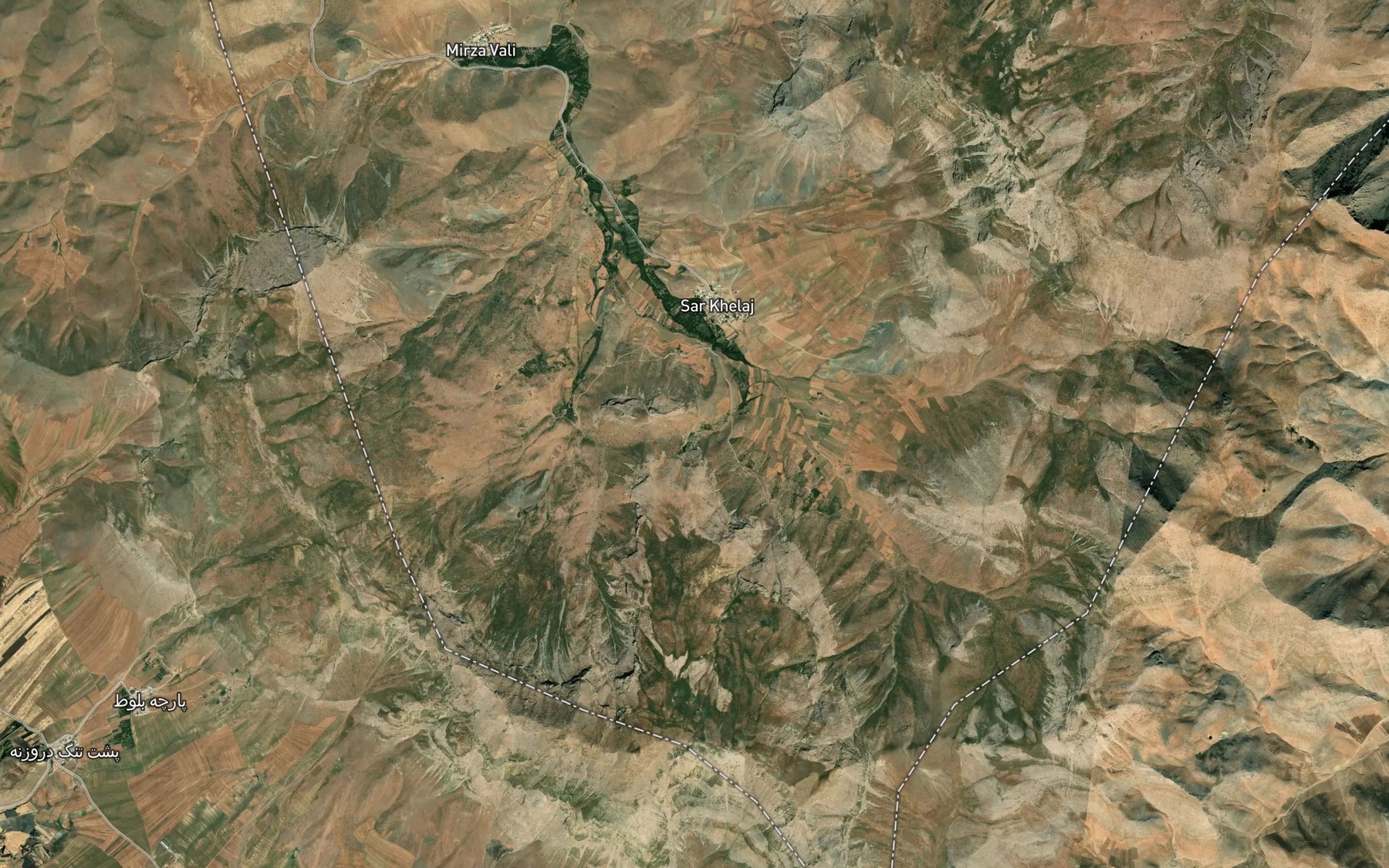 Satellite map of the Abshar-e Goldaran