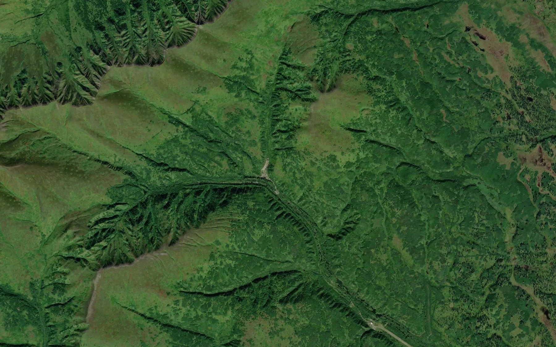 Satellite map of the Big Shookum Creek