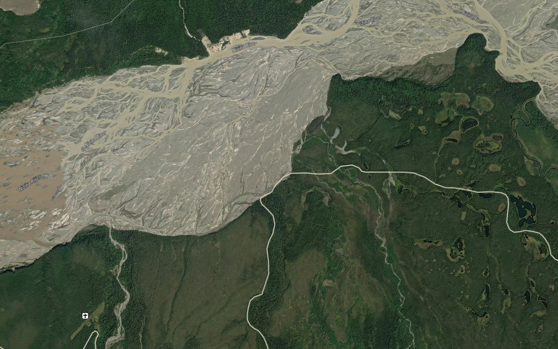 Satellite map of the May Creek