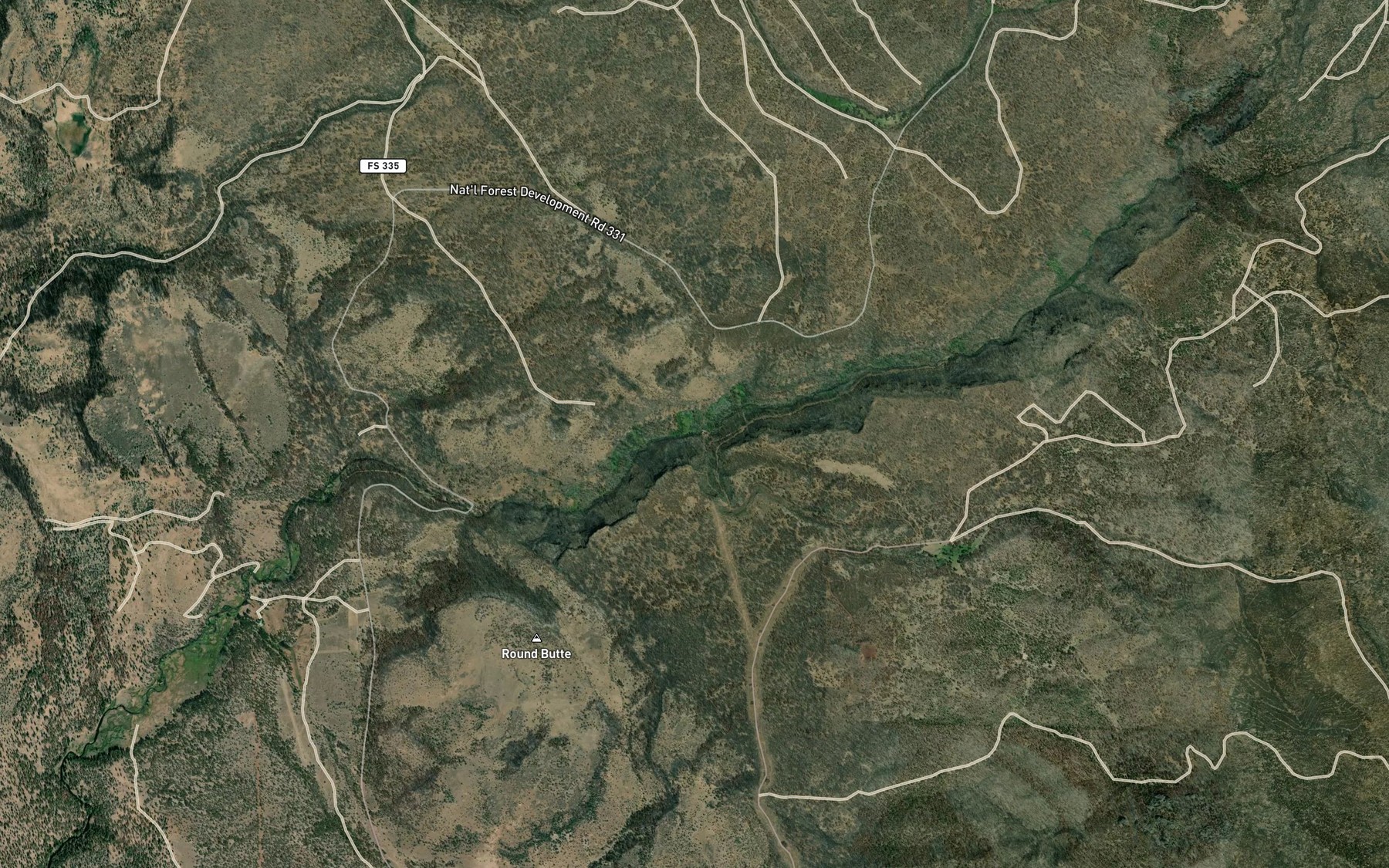 Satellite map of the Yaden Creek