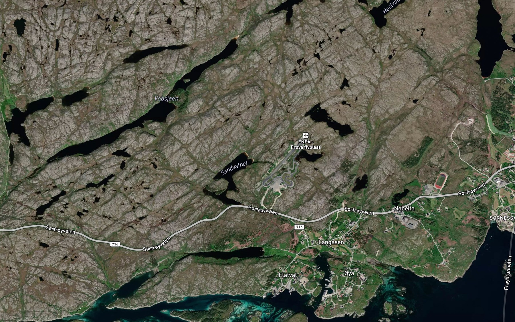 Satellite map of the Korstjornelva