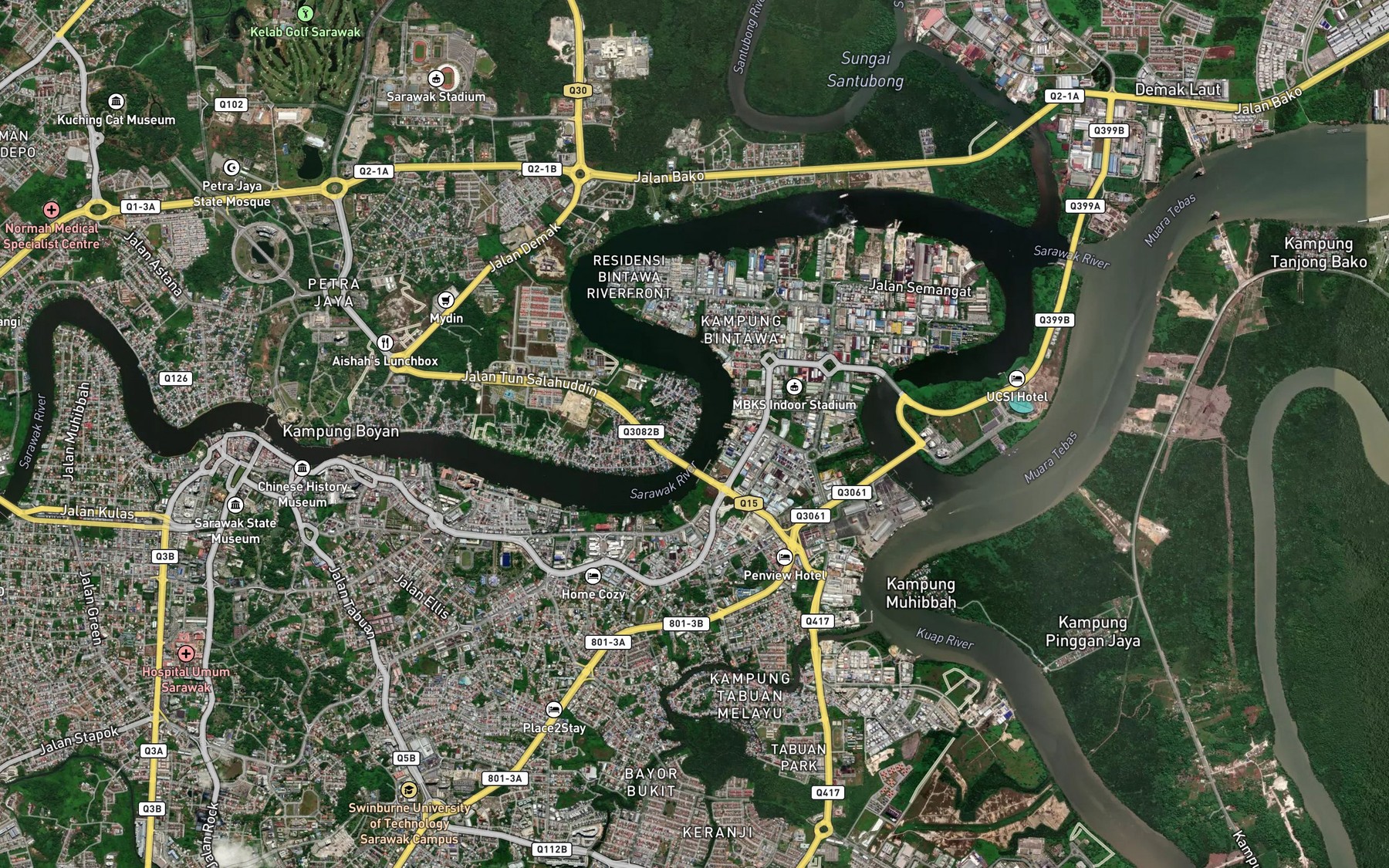 Satellite map of the Sungai Haji Kasim