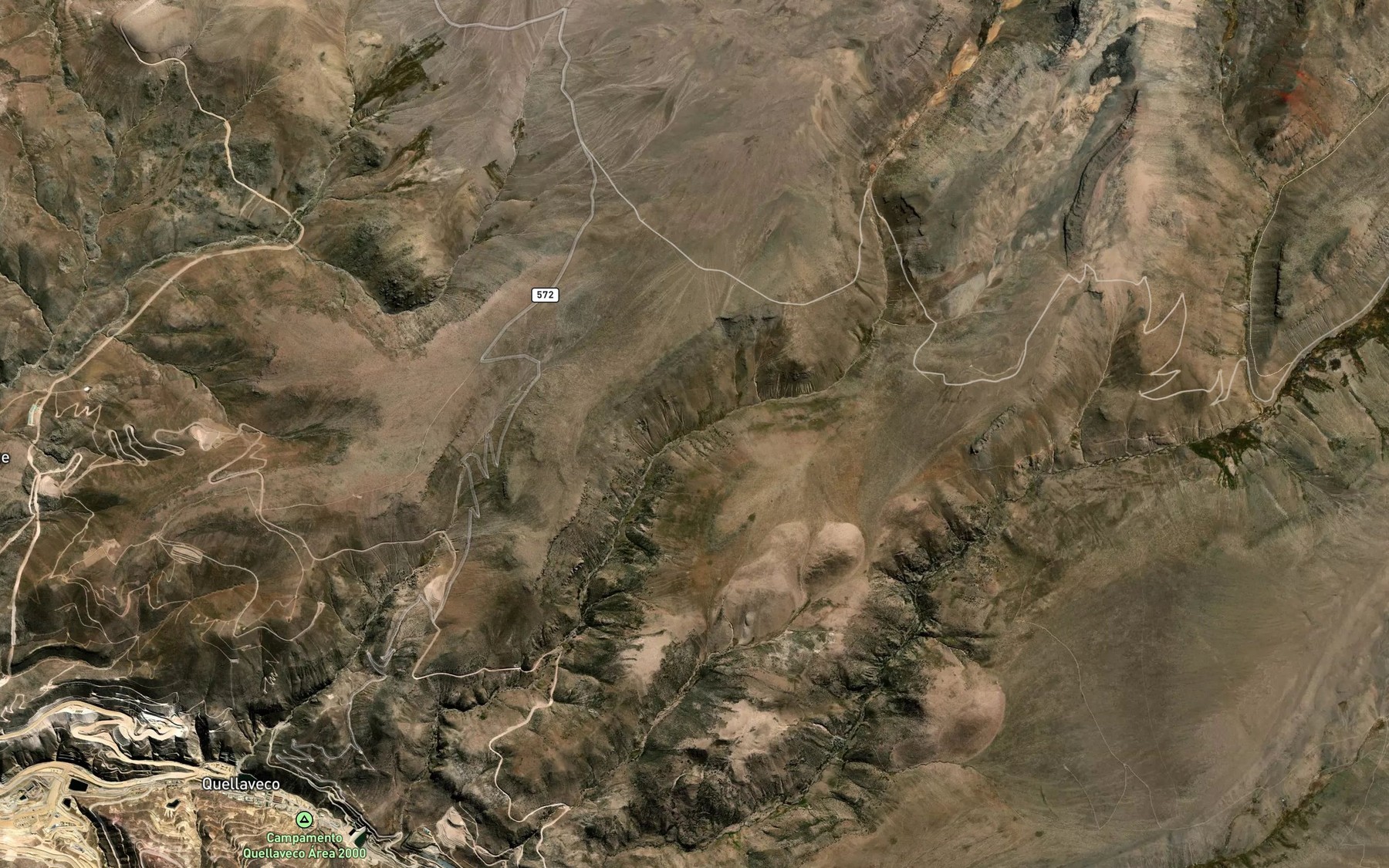 Satellite map of the Quebrada Arundane