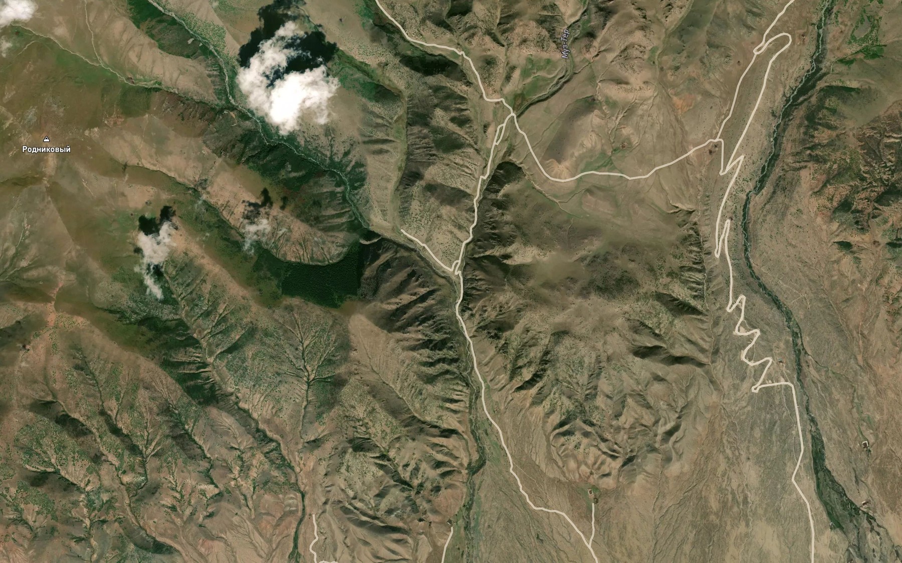 Satellite map of the Kashka-Suu